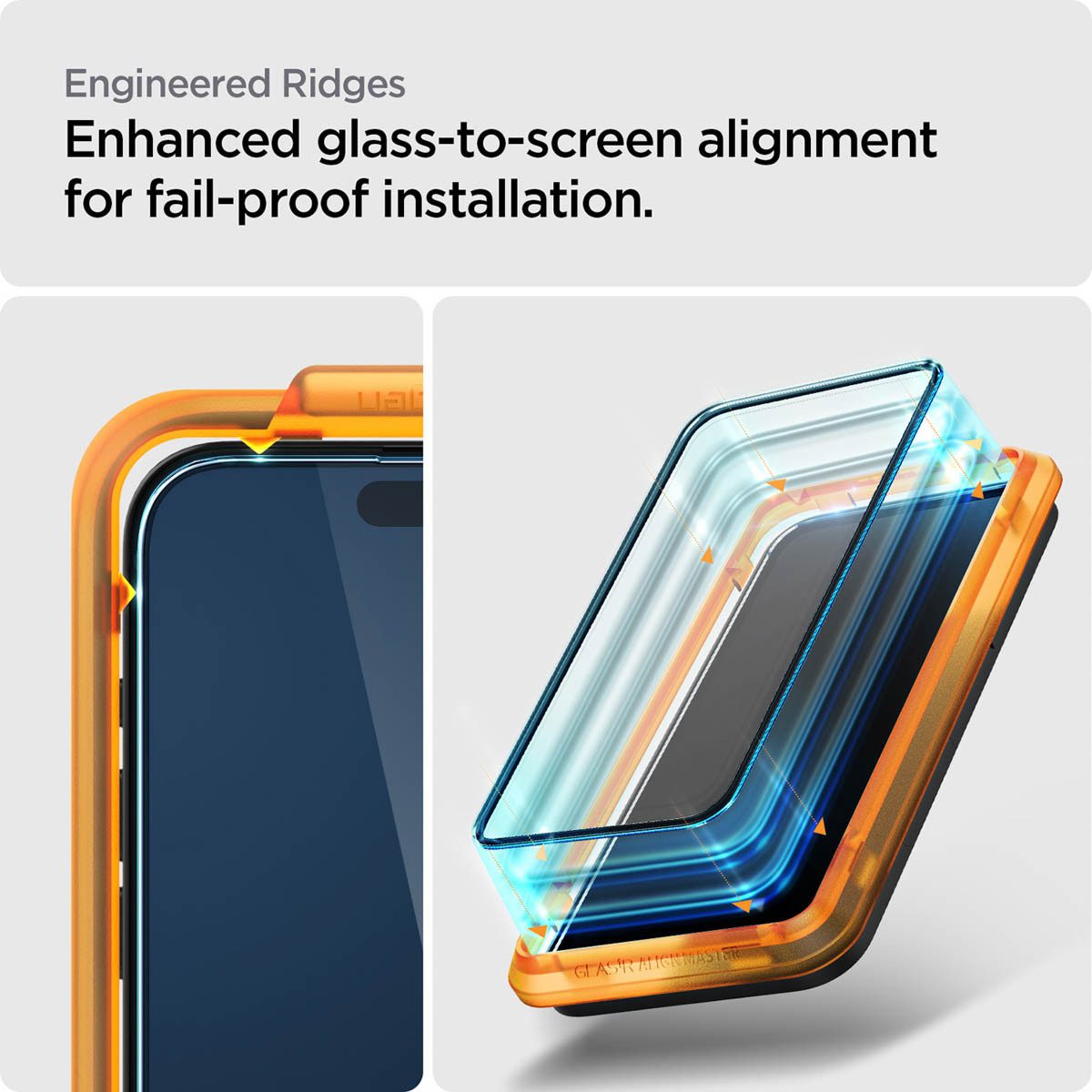 Spigen Displayschutzglas Spigen AlignMaster Full Screen Protector Apple iPhone 15, 2 Stück
