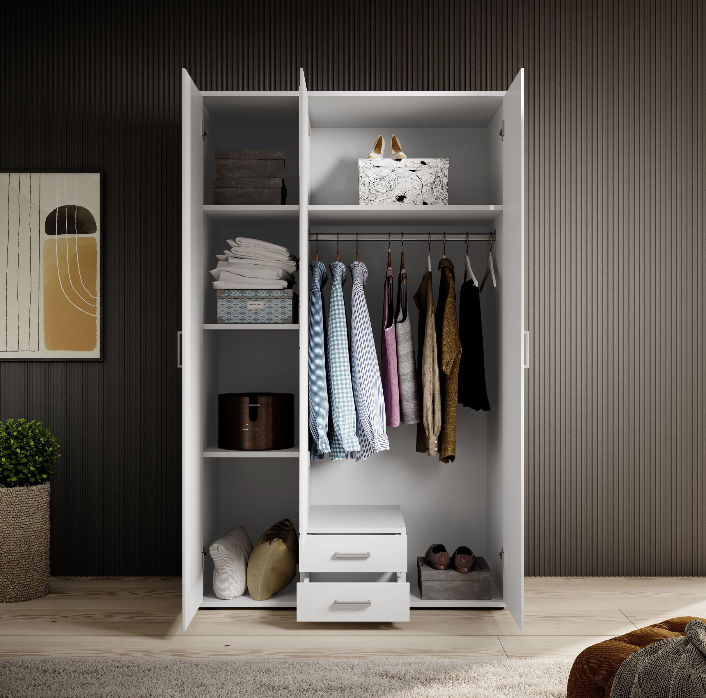 Pol-Power Kleiderschrank 120 x 1 x 195 x 55 cm (B/D/H/T)