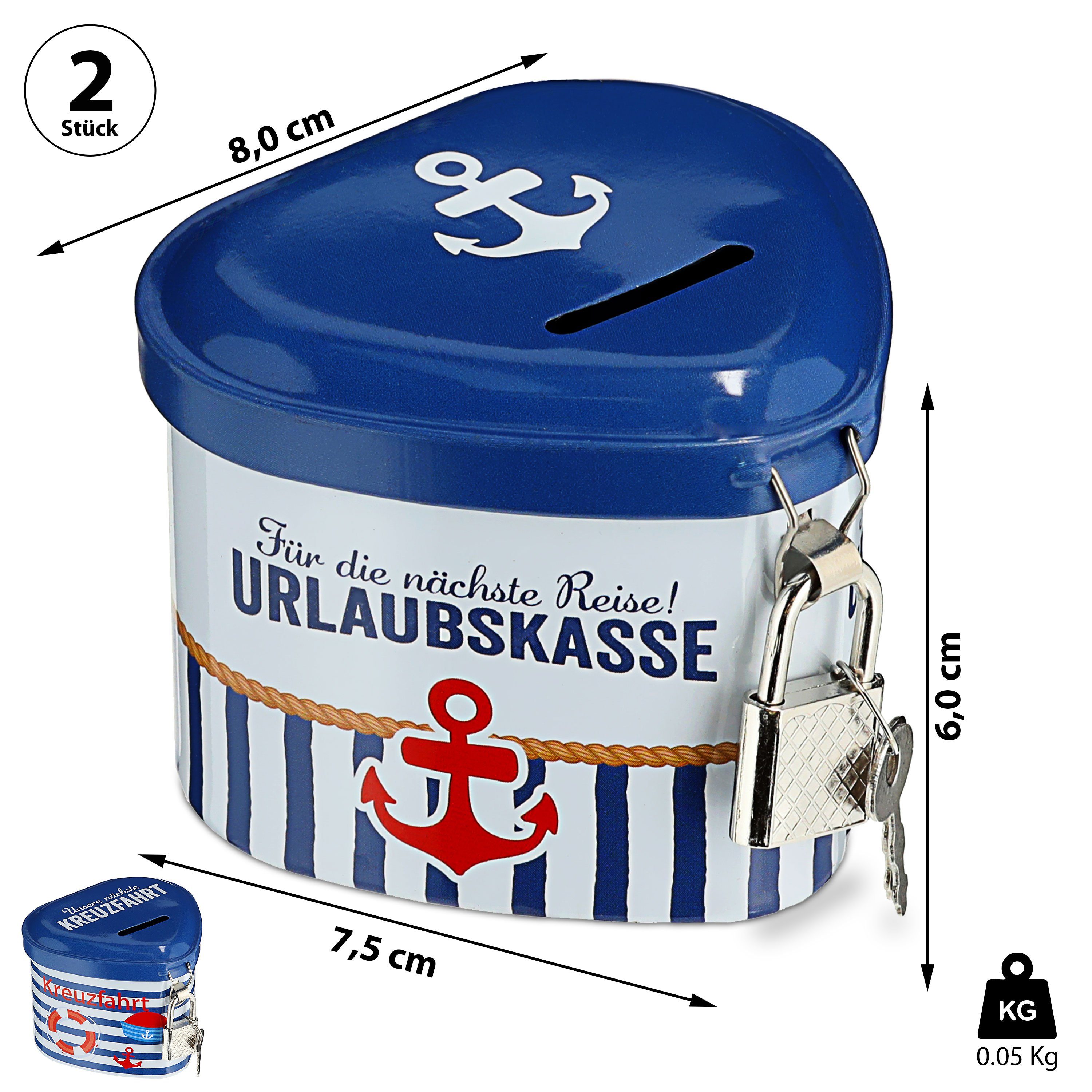 CEPEWA Spardose Spardose Kreuzfahrt Urlaubskasse Herzform günstig online kaufen