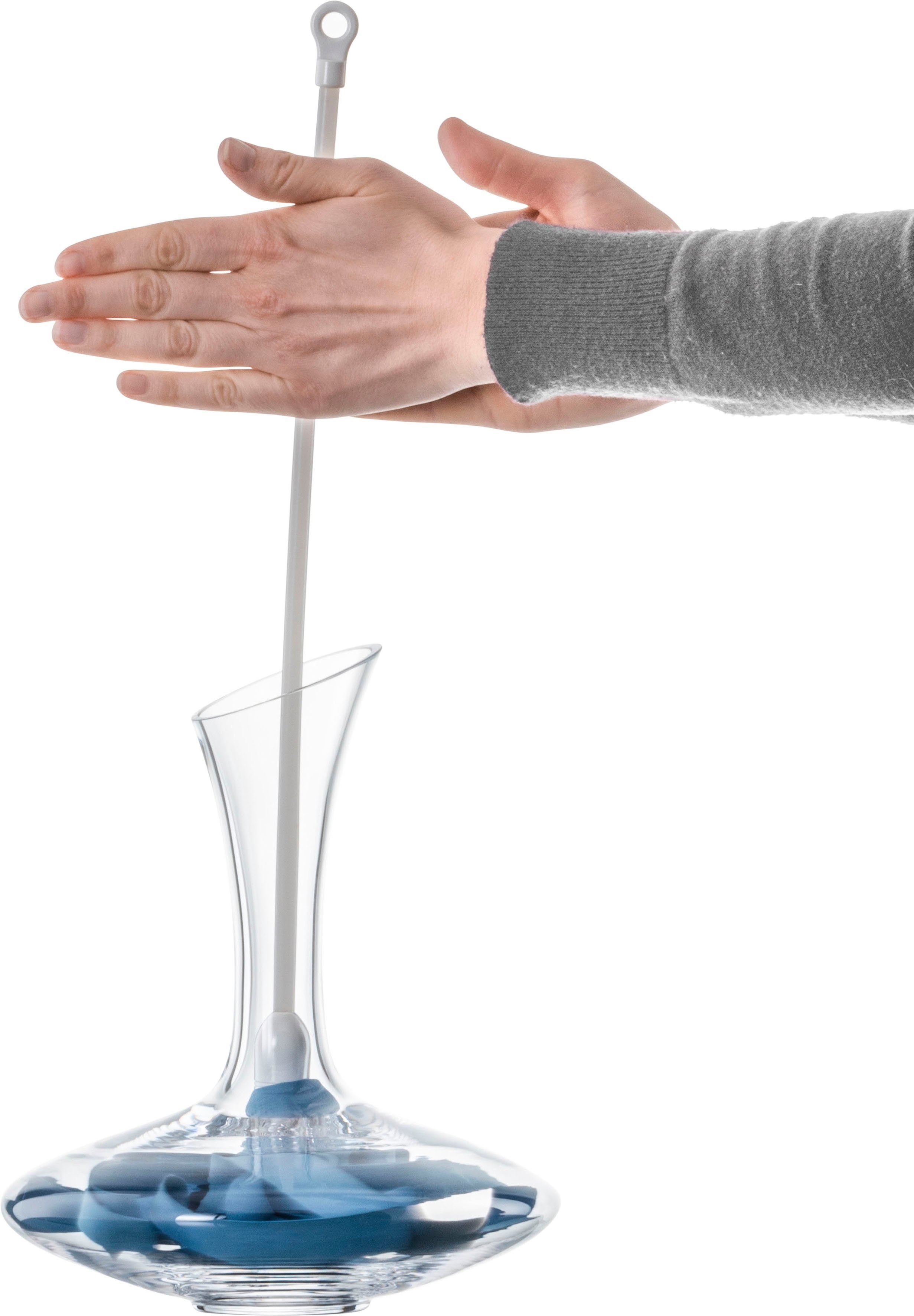 Eisch Germany Reinigungsbürste Dekantertrockner, (Set, 3-tlg), 944/1 im Geschenkkarton, saugfähige und fusselfreie Mikrofaser