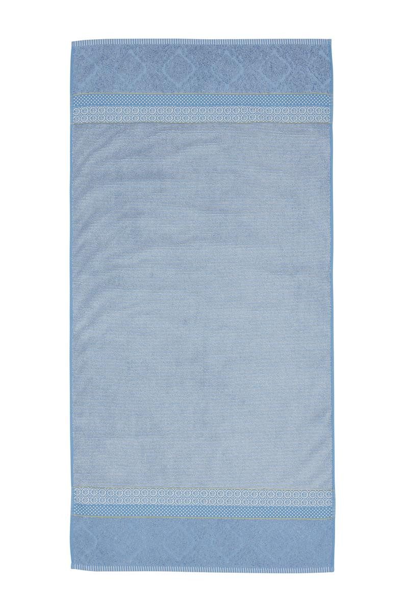 PiP Studio Badetuch Soft Zellige Duschtuch blue grey 70x140cm (1 Stück), 100% Baumwolle (320902)