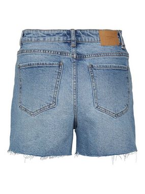 Vero Moda Jeansshorts Kurze Denim Jeans Shorts mit Fransen VMBRENDA (1-tlg) 4110 in Blau