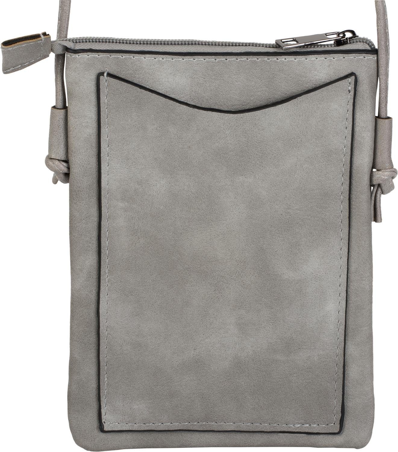 und Bag styleBREAKER Mini Grau (1-tlg), Mini Ethno Cutout Umhängetasche Nieten