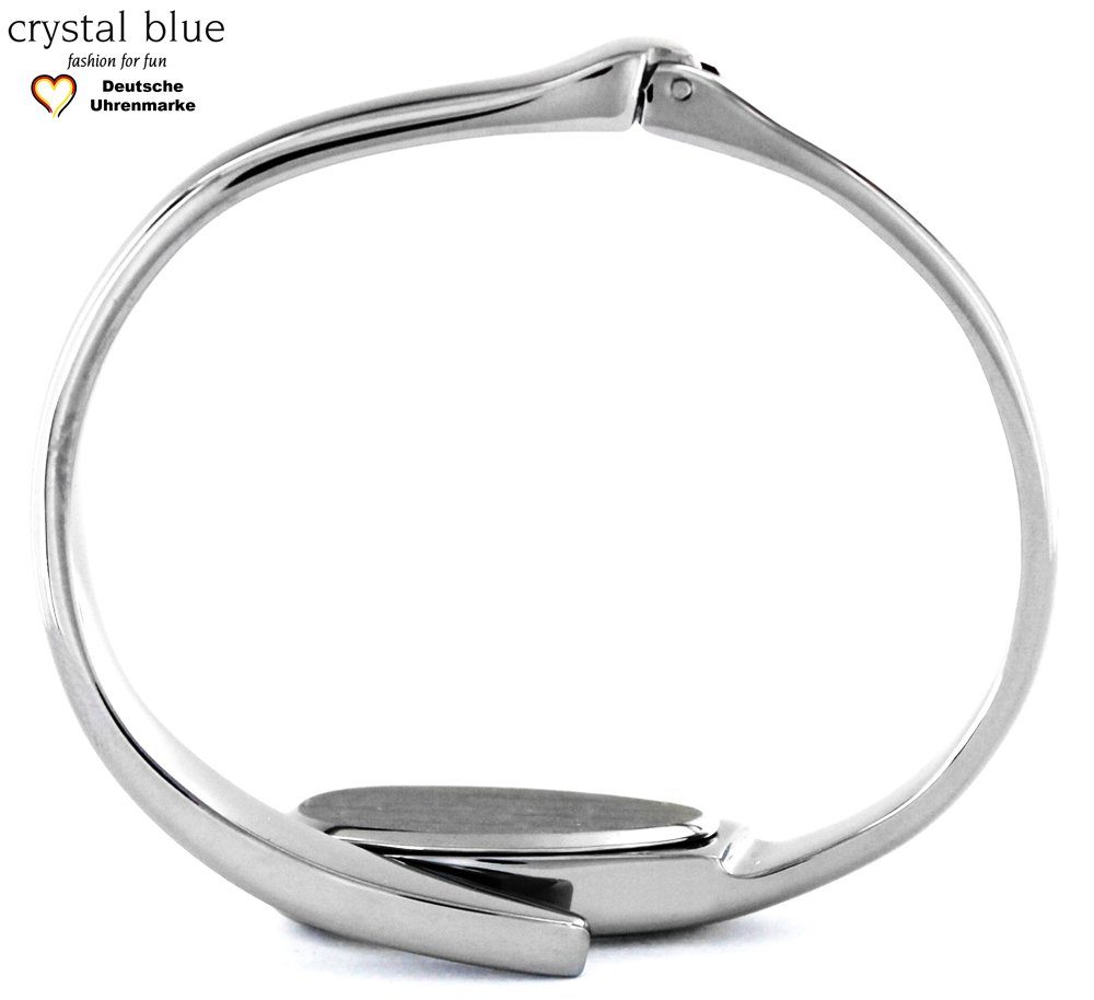 crystal blue Quarzuhr Damen Spangenuhr silber analog, Gratis Versand – Bild 5 von 5