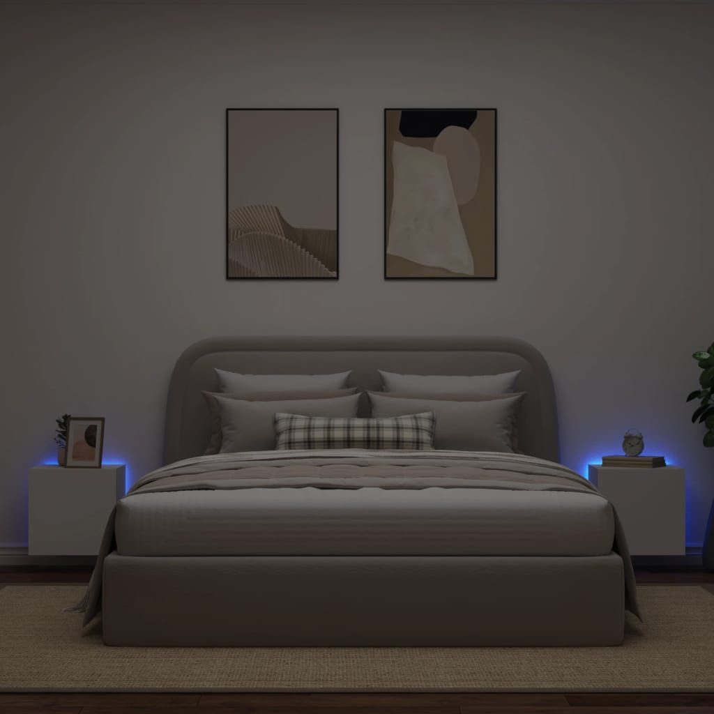 vidaXL TV-Wand TV-Wandschränke mit LED-Leuchten 2 günstig online kaufen