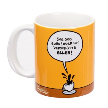 United Labels® Tasse Ralph Ruthe Tasse - Oh mein Gott! Ein Erpresso! Keramik Gelb 320 ml, Keramik
