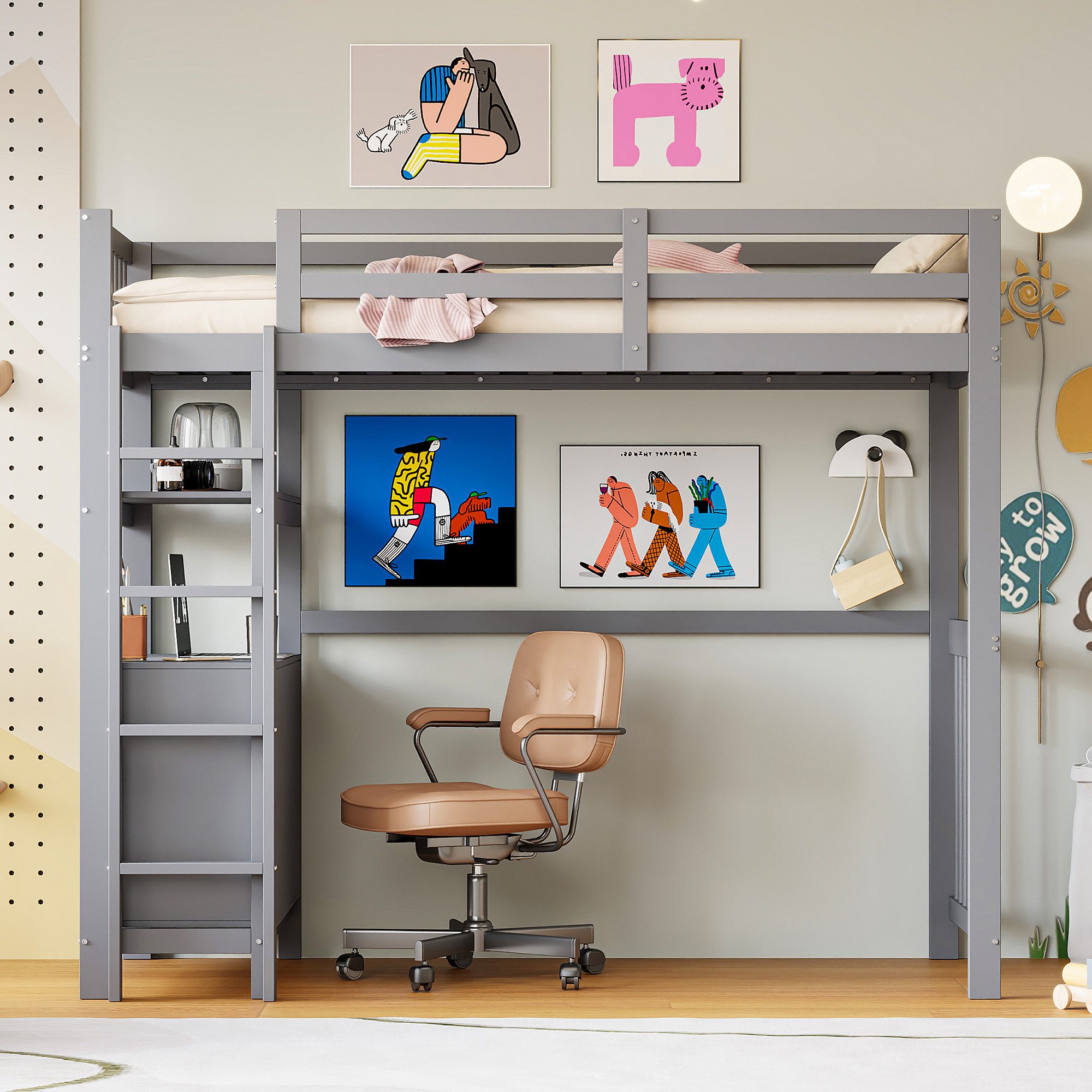Flieks Hochbett Massivholz Kinderbett 90x200cm mit günstig online kaufen