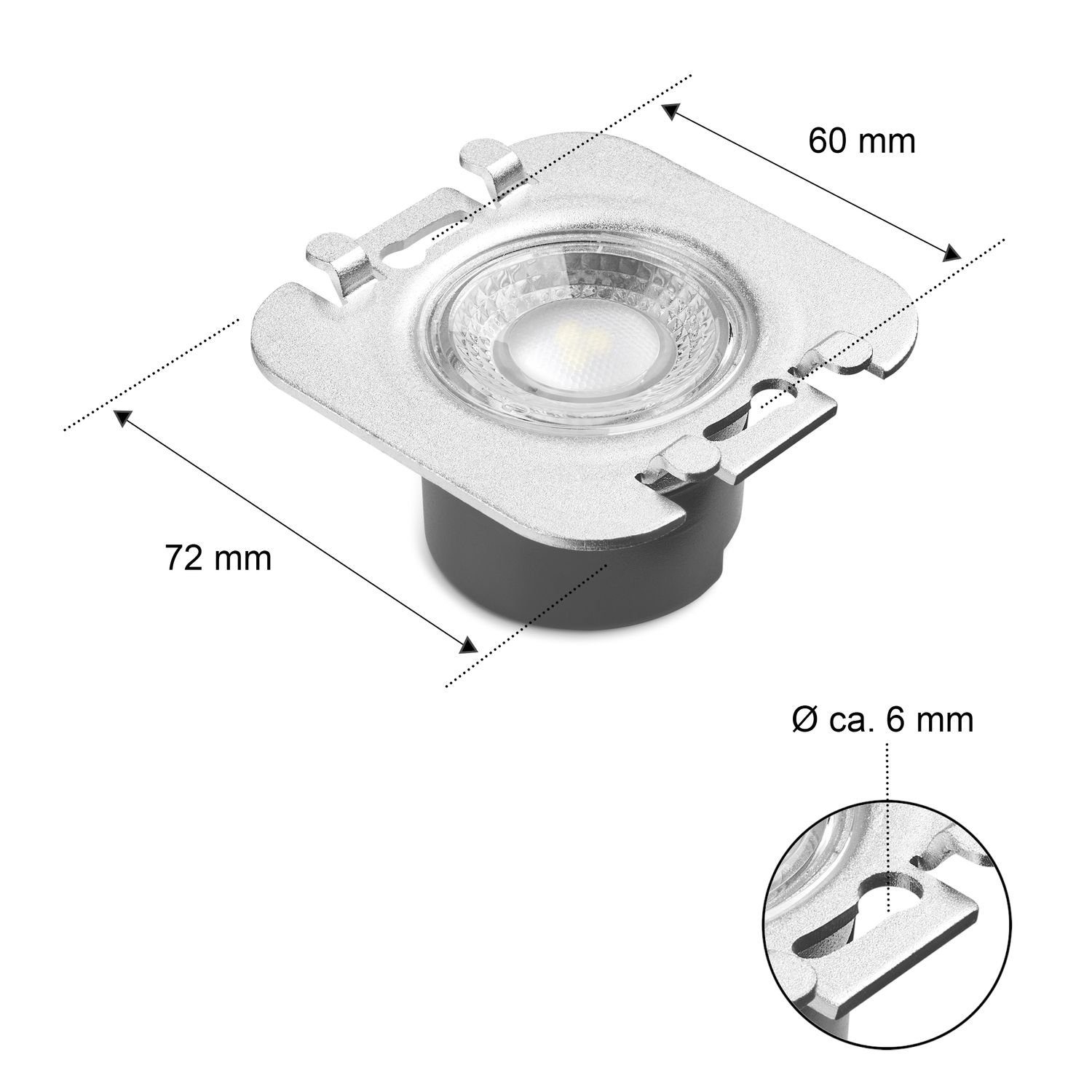 Eckig LEDANDO für / aus Silber Ei PLEXI LED Einbaustrahler IP44 Stufenbeleuchtung Aluminium LED -