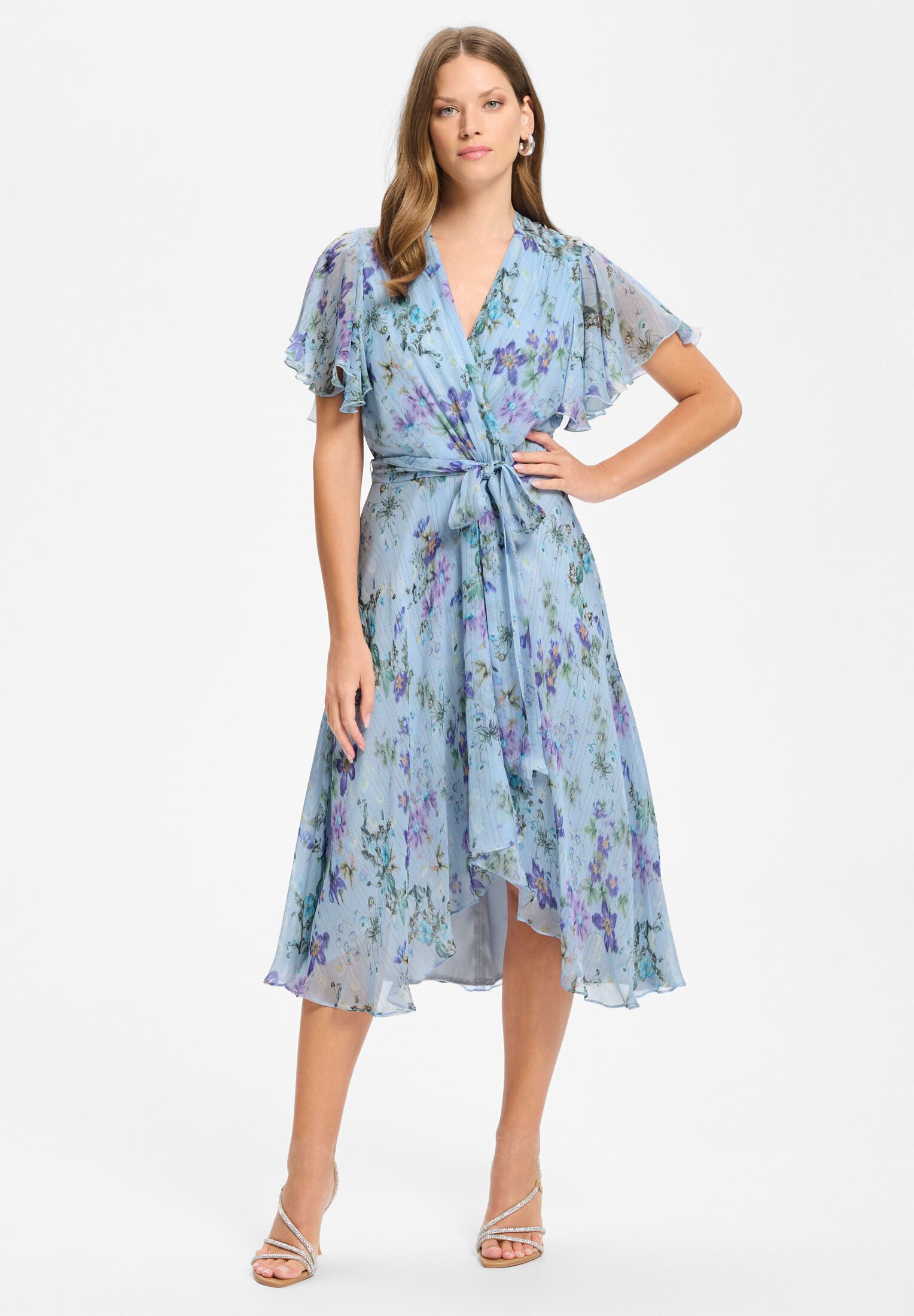 SWING Cocktailkleid Taillierter Schnitt mit fließendem Rockteil