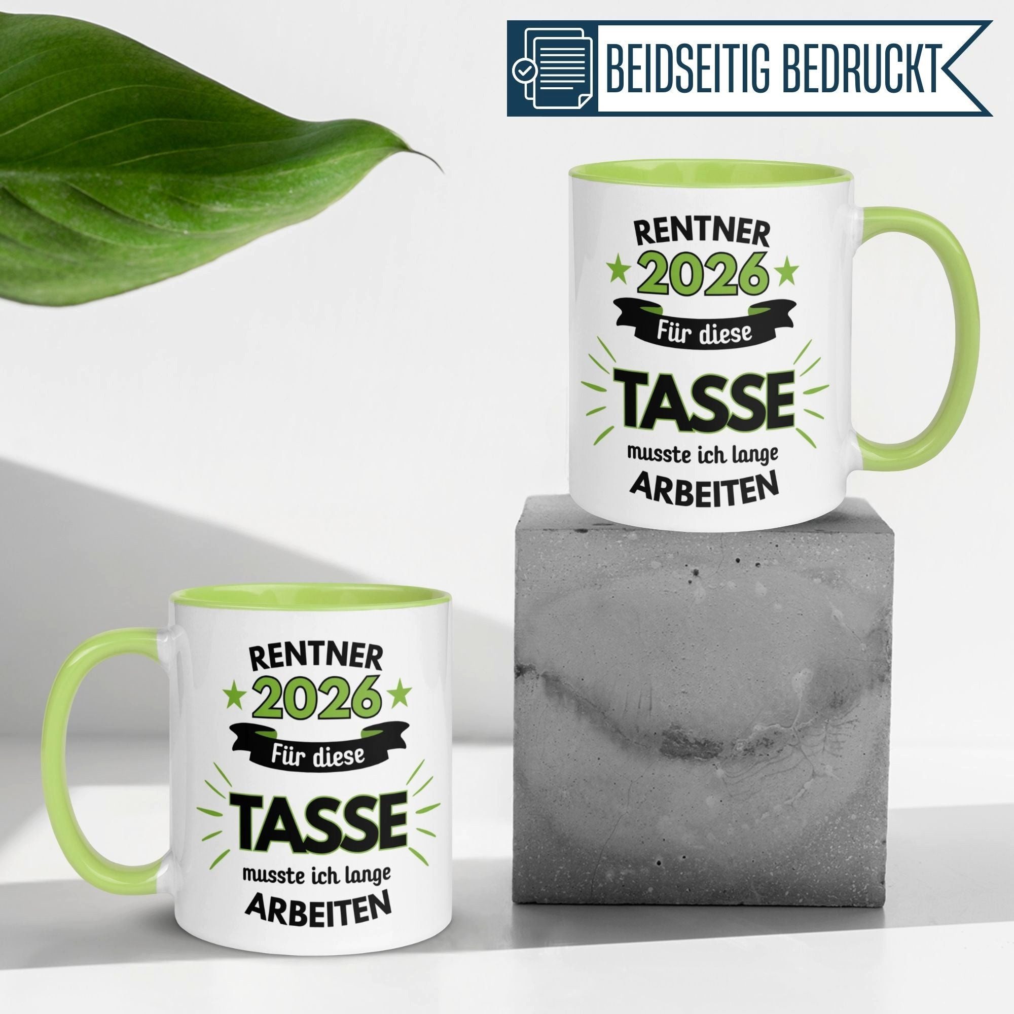 Momentals Tasse Rentner 2026 – Dafür musste ich lange arbeiten – Geschenk Rente Mann, Gratis Versand · Links-&Rechtshänder · Spülmaschinenfest