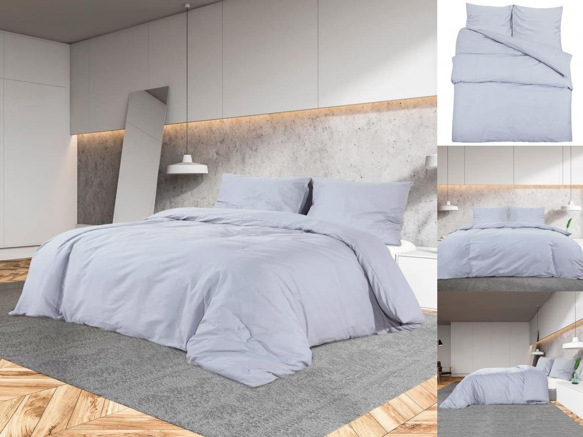 vidaXL Bettwäsche Bettwäsche-Set Grau 200x200 cm Baumwolle Bettbezug