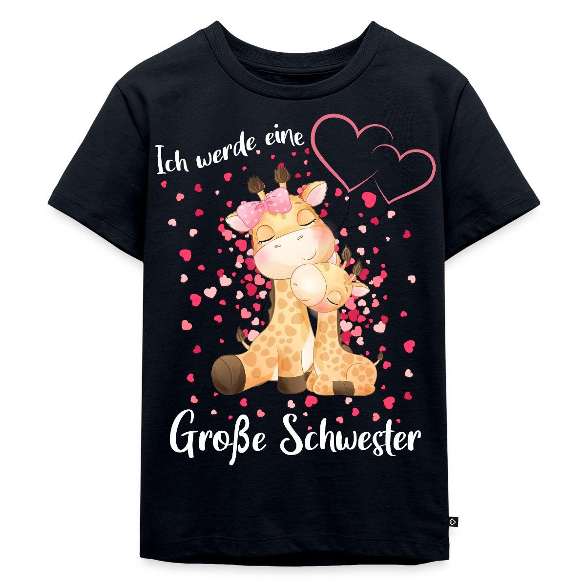 T-Shirt Ich Werde Eine Große Schwester 2025 Giraffen Kinder Premium T-Shirt