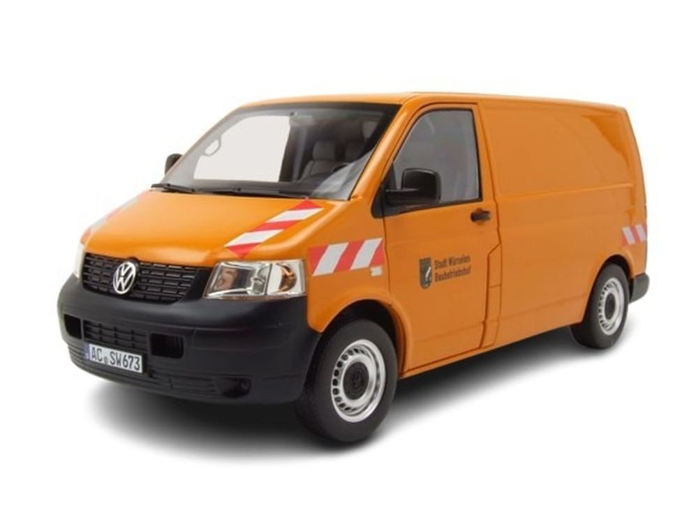 Norev Modellauto VW T5 Bus Transporter Betriebshof Würselen 2003 orange, Maßstab 1:18