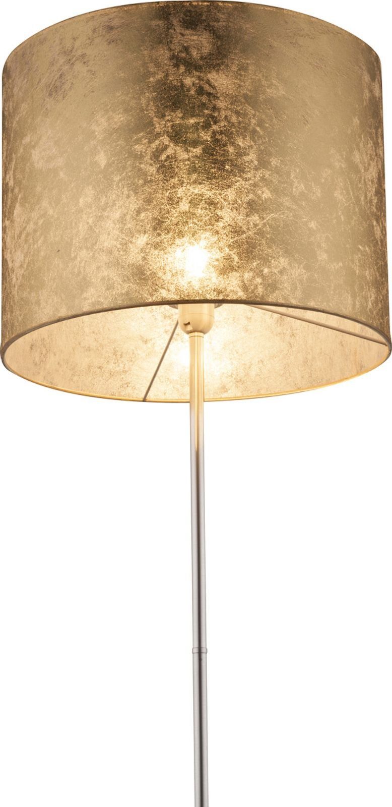 LED Stehlampe Arbeitszimmer Leseleuchte Tischbeleuchtung Höhe 27 cm Textil gold 