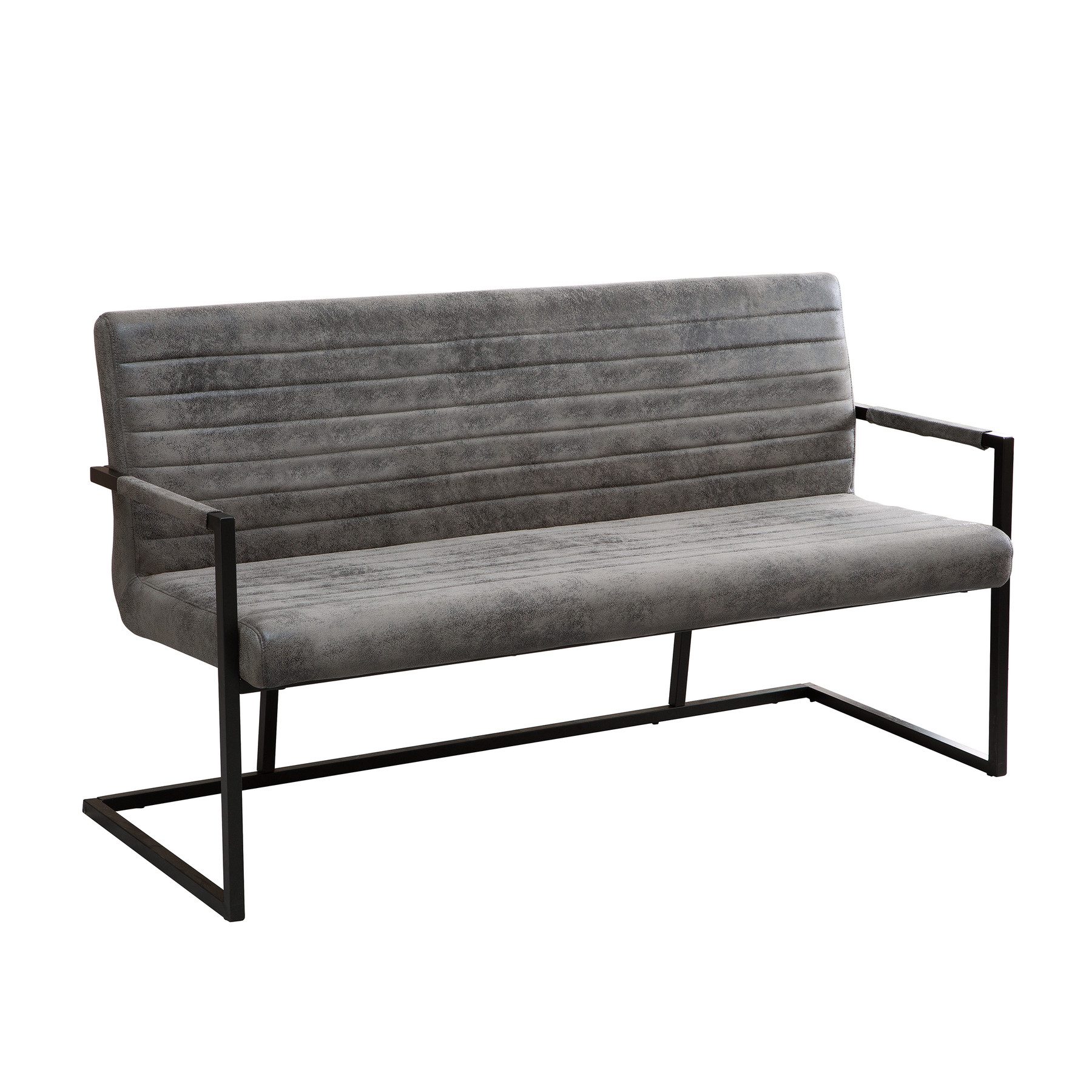riess-ambiente Sitzbank LOFT 160cm vintage grau, mit Microfaser-Bezug