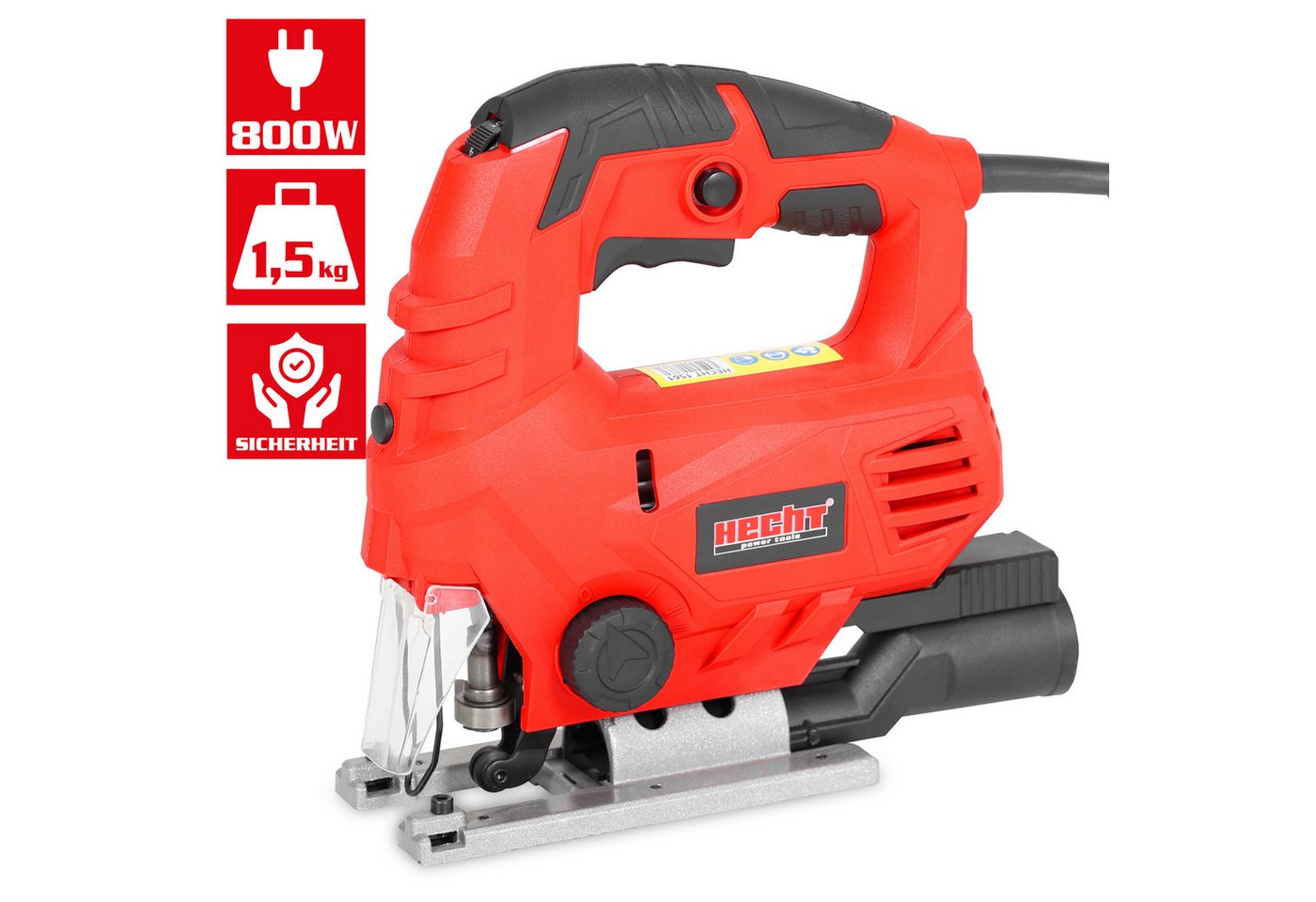 Thumbnail - Hecht Stichsäge 800W 230V mit Laser 28 mm Sägeblatthub 1,5 kg, Blasfunktion, Parallelanschlag