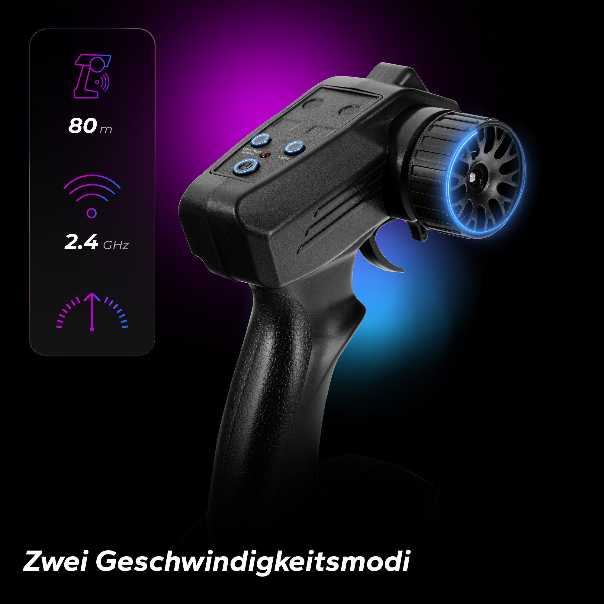 Overmax RC-Auto X-OVERSLIDE (Set, Set), 20 km/h/LED-Unterboden/2 Akkus/2 Karosserien/4WD