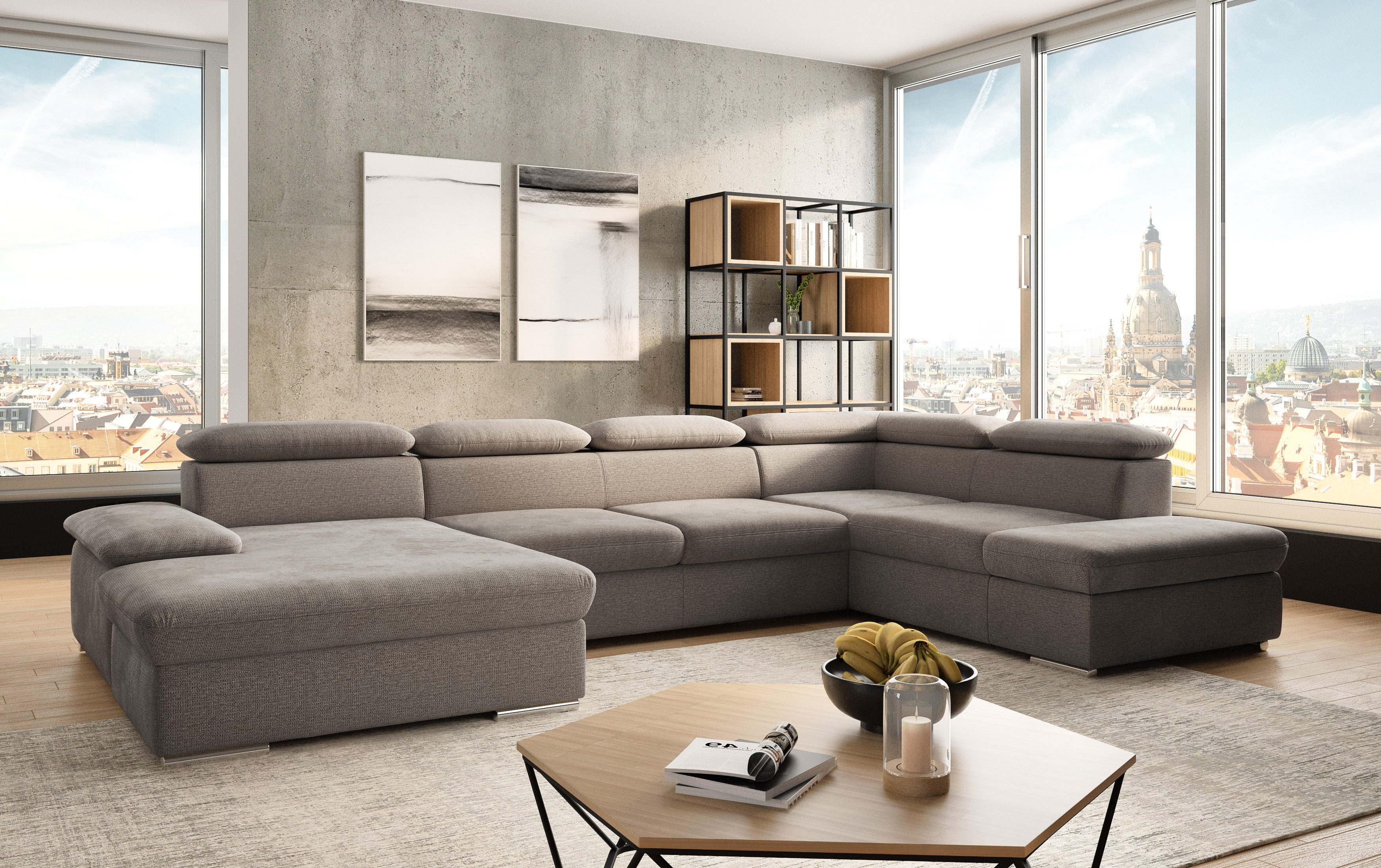 sit&more Wohnlandschaft "Valantine U-Form, B: 349 cm" mit Arm- & Kopfteilve günstig online kaufen