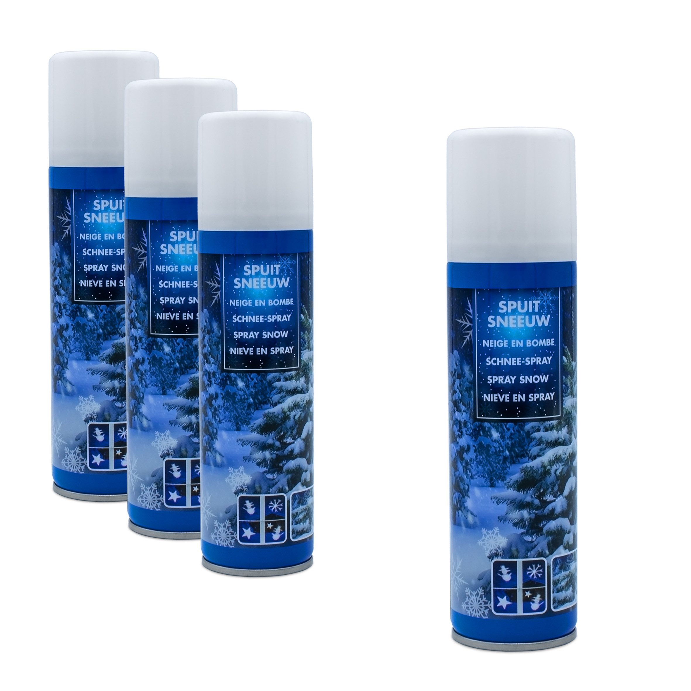 Spetebo Декорация окна Weihnachts Schnee Spray 111 ml - 4er Set, Deko Kunstschnee zum sprühen