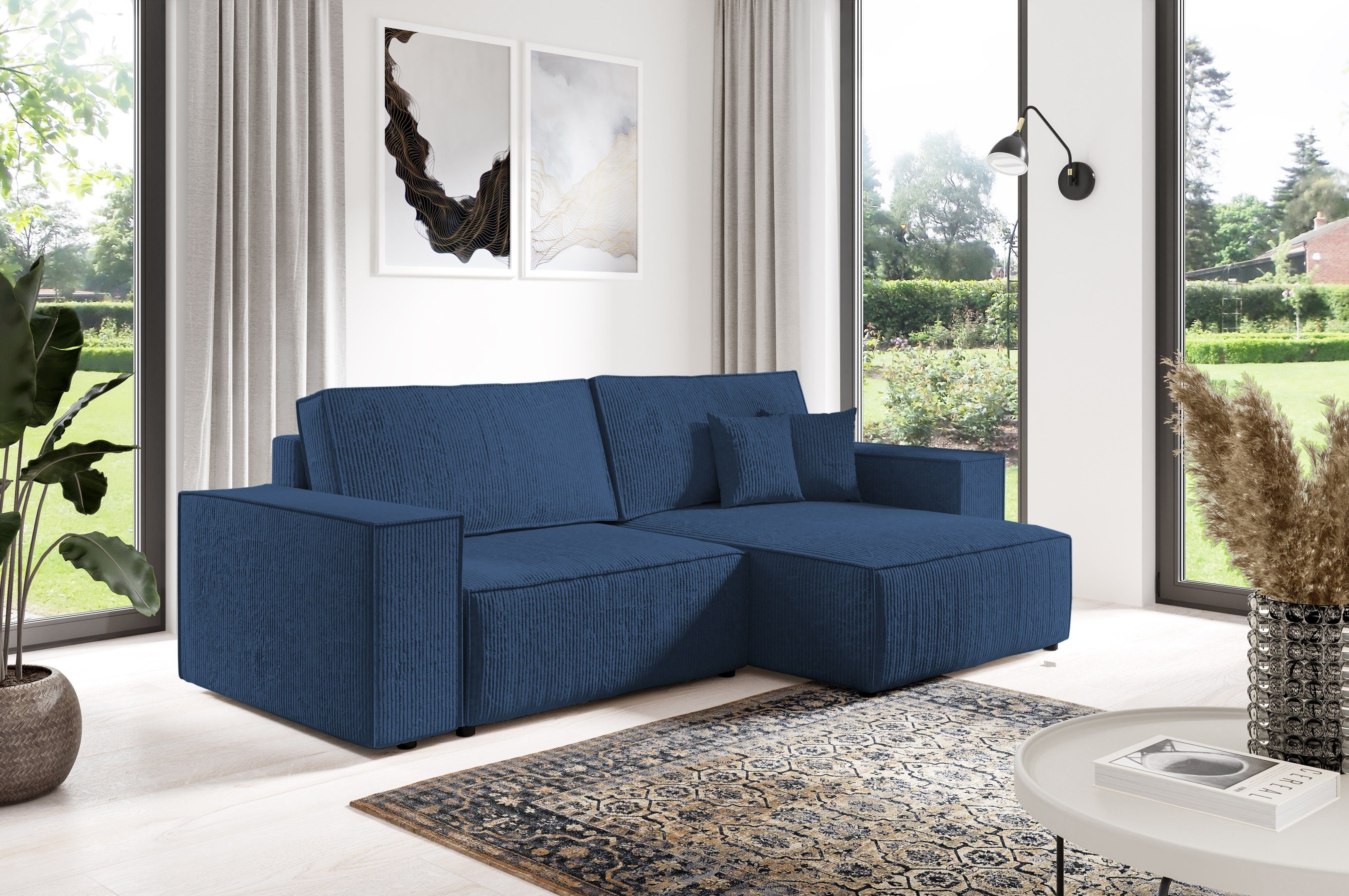 Compleo Ecksofa BOSTON MINI, Schlaffunktion mit Liegefläche 135 x 200 cm, Bettkasten