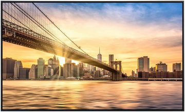 Papermoon Infrarotheizung Brooklyn Bridge Sonnenuntergang, sehr angenehme Strahlungswärme