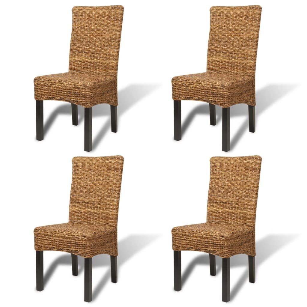 Esszimmerstuhl Esszimmerstühle 4 Stk. Abaca und Massivholz