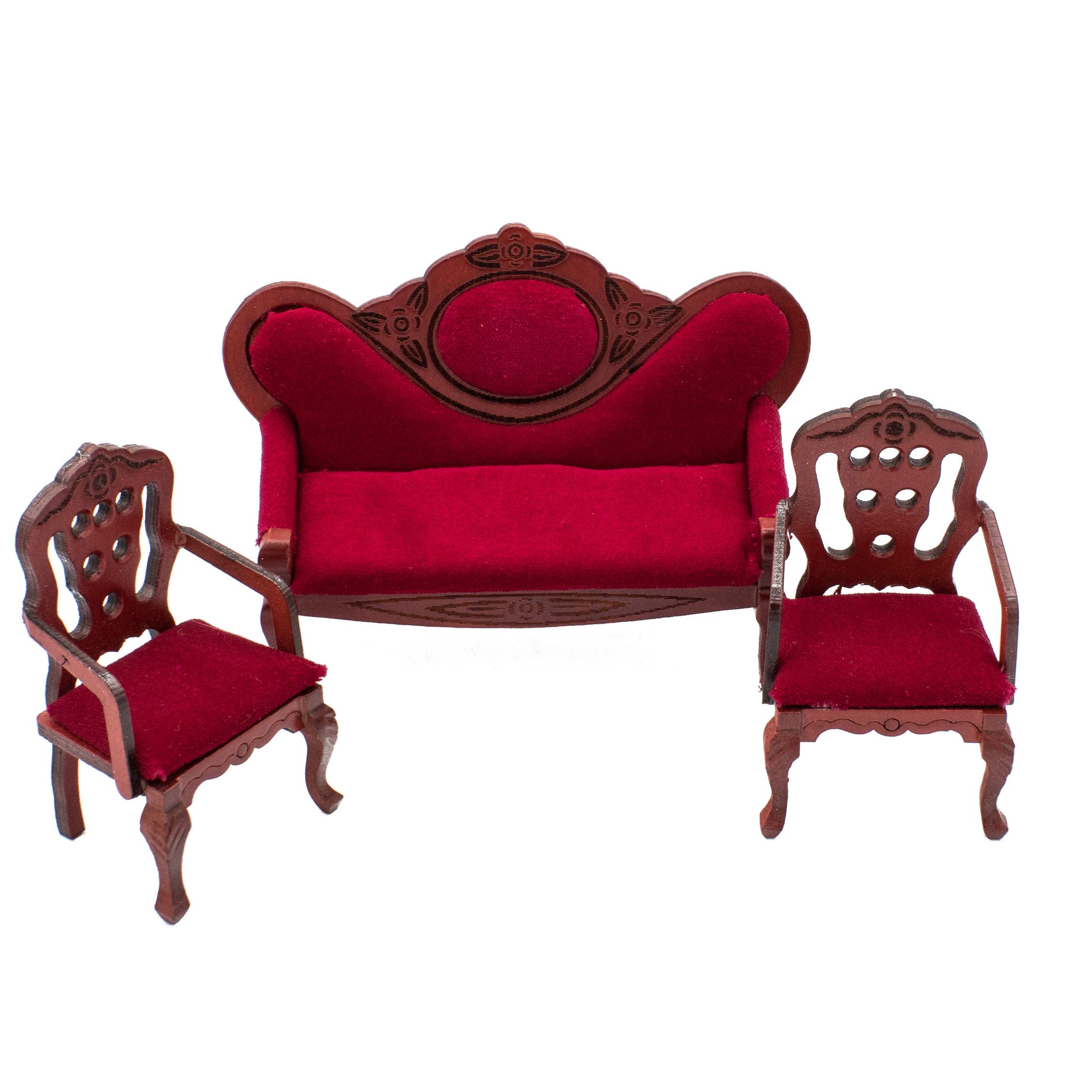 Streets Ahead Dollshouse Puppenhausmöbel Puppenhaus Möbel Sofa und 2 Sessel günstig online kaufen