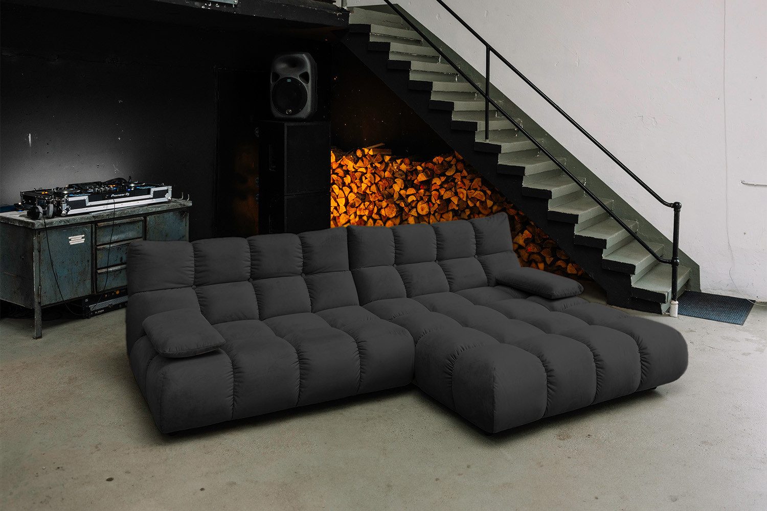 KAWOLA Ecksofa VIVIEN L-Form Samt Sofa - Bequem & Modern - Wohnzimmer Couch, L-Couch Samt, verschiedene Farben, 299x189cm, rechts/links montierbar