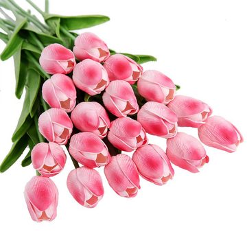 Kunstblumenstrauß 20 Stück Künstliche Tulpenstrauß Echte Berührungsblumen für Dekor, Rnemitery