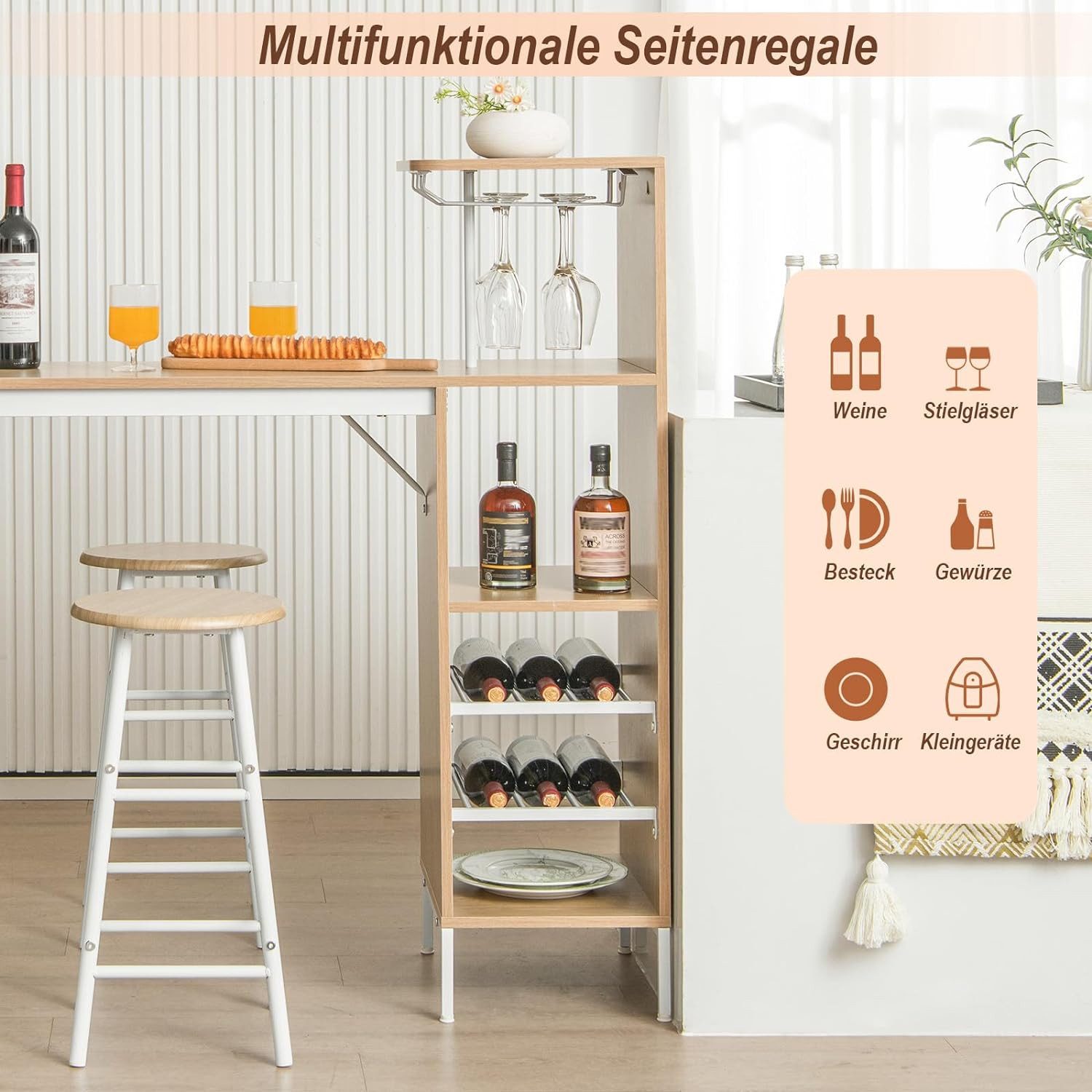 KOMFOTTEU Bartisch mit Barhocker (Set, 3-St), günstig online kaufen