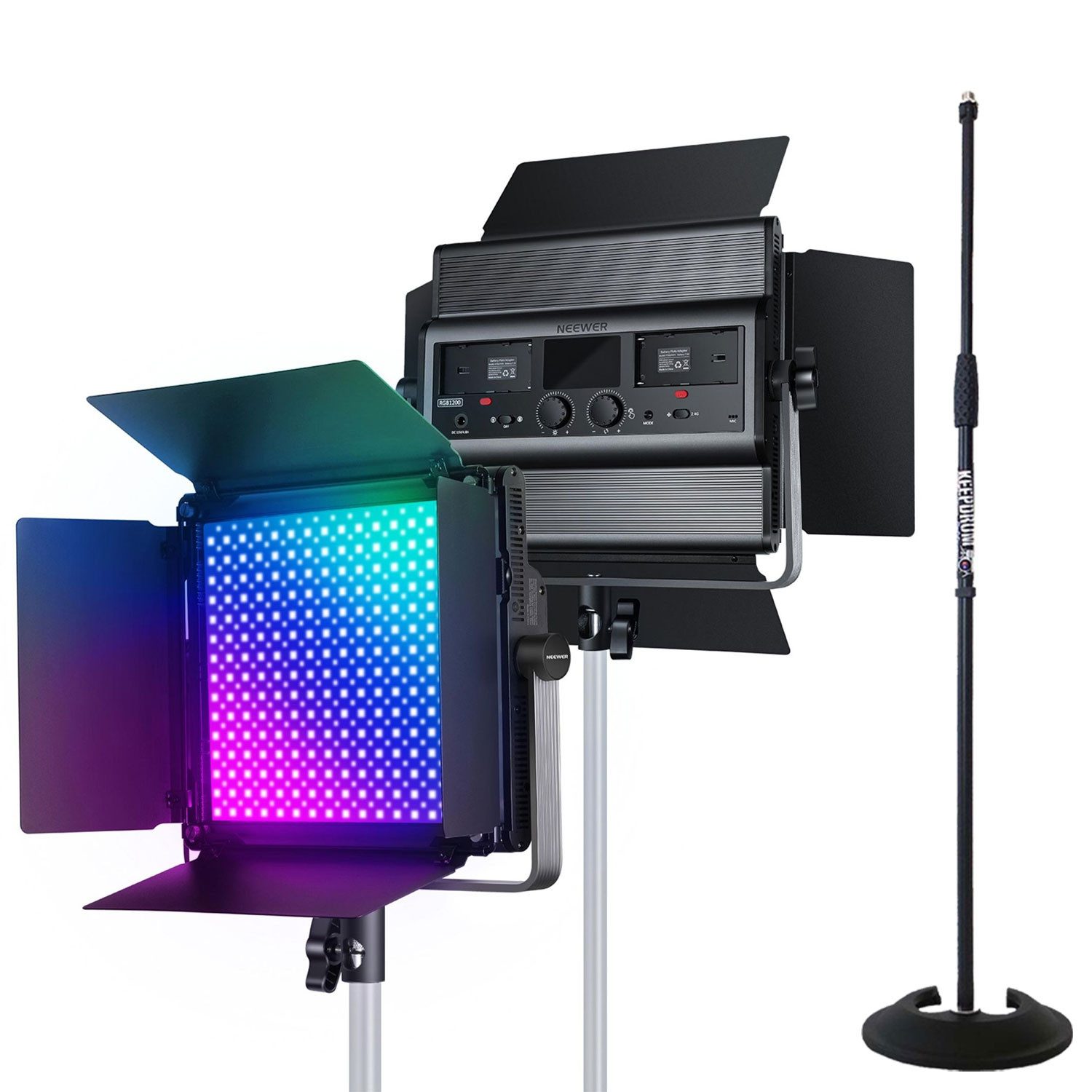 Neewer Videoleuchte Neewer Flächenleuchte RGB1200 LED Videoleuchte mit Stativ, Vorteils-Set mit Stativ