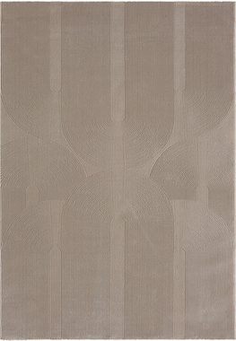 Teppich Sign 1904, merinos, rechteckig, Höhe: 12 mm, Hoch Tief Struktur, Geometrisch, 100% recyceltem Polyester, Wohnzimmer