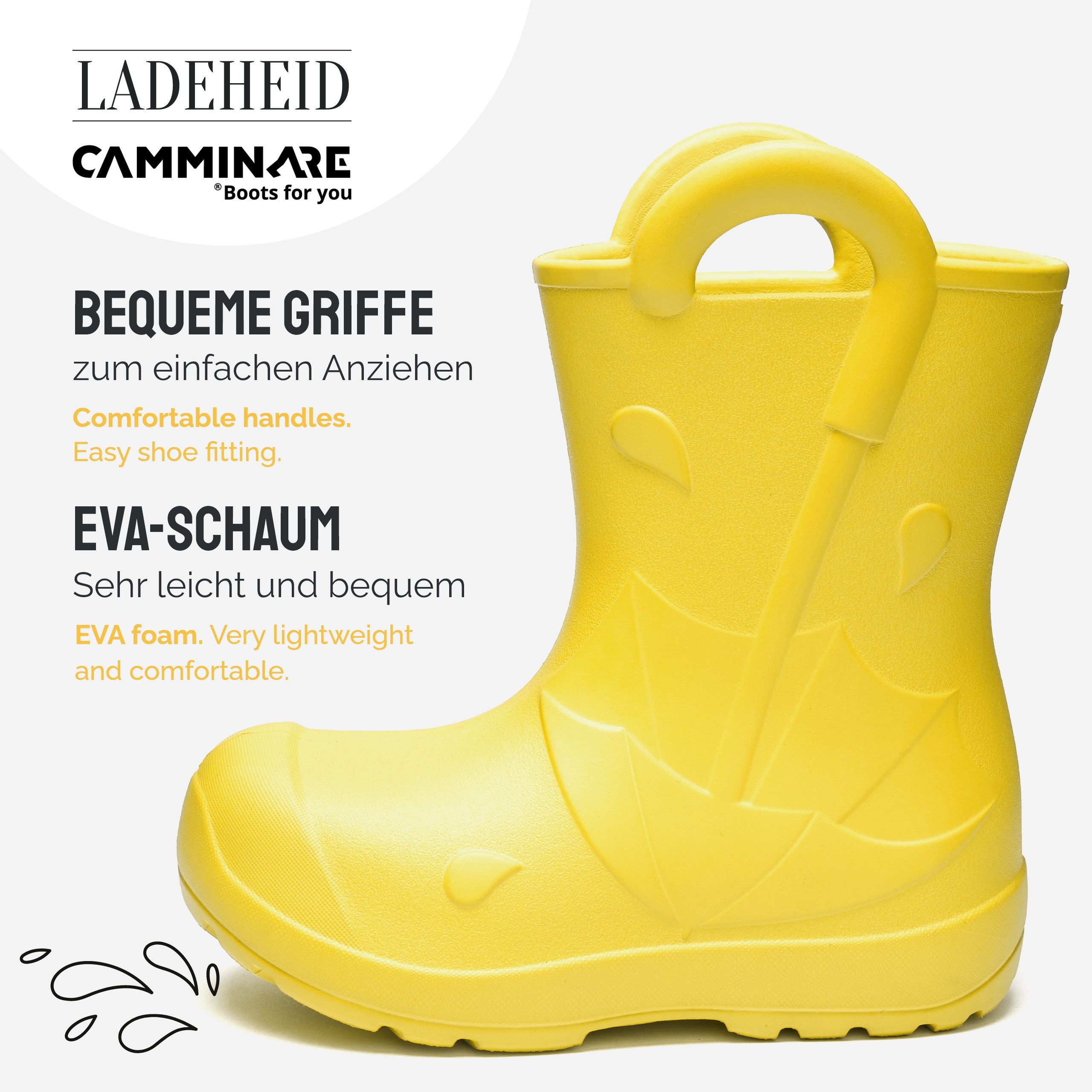 Ladeheid x Camminare Kinder aus leichtem EVA wasserdicht mit Design LA-CA-20 Gummistiefel – Bild 4 von 5