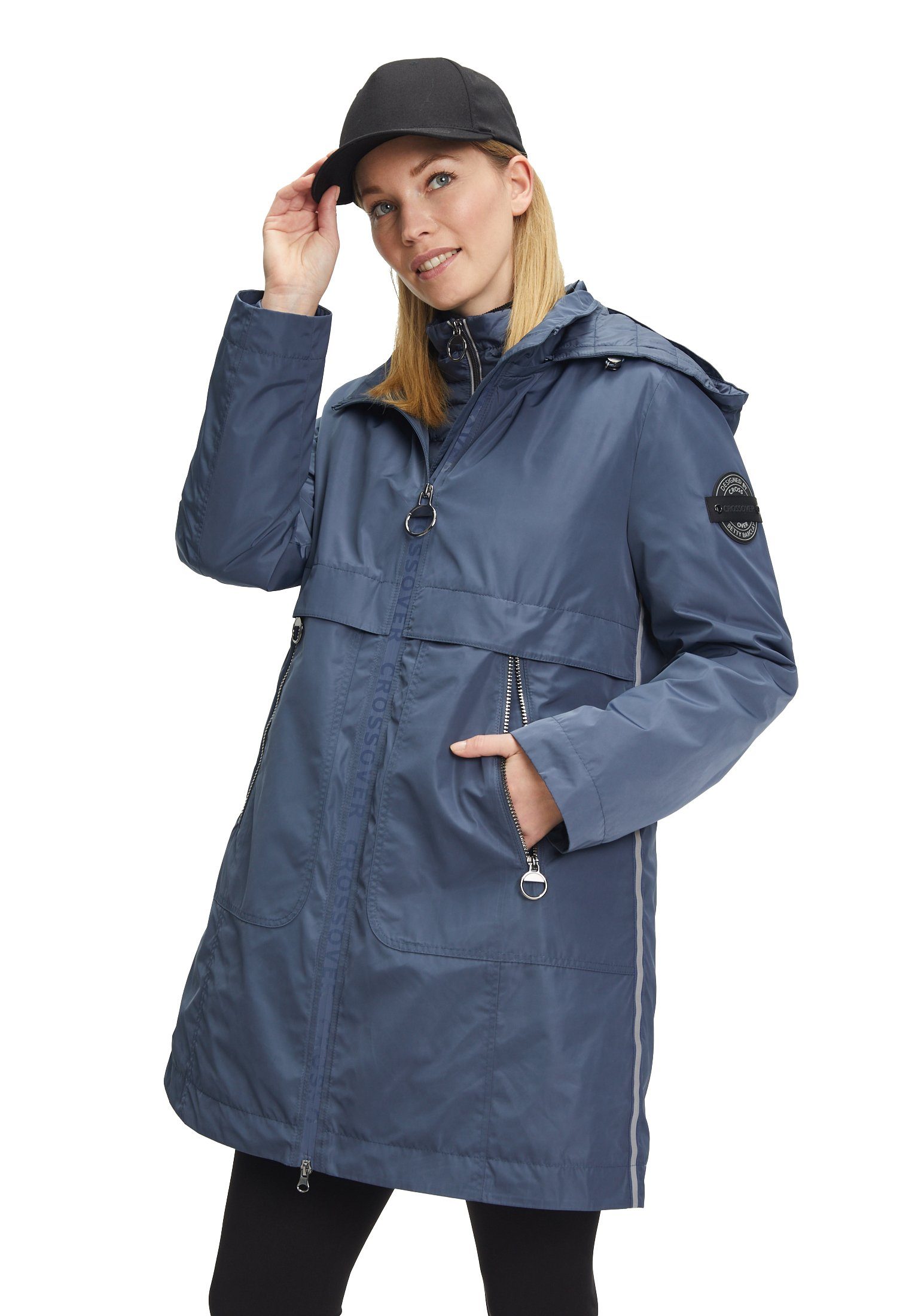 Betty Funktion Parka Blaugrau Barclay mit Materialmix