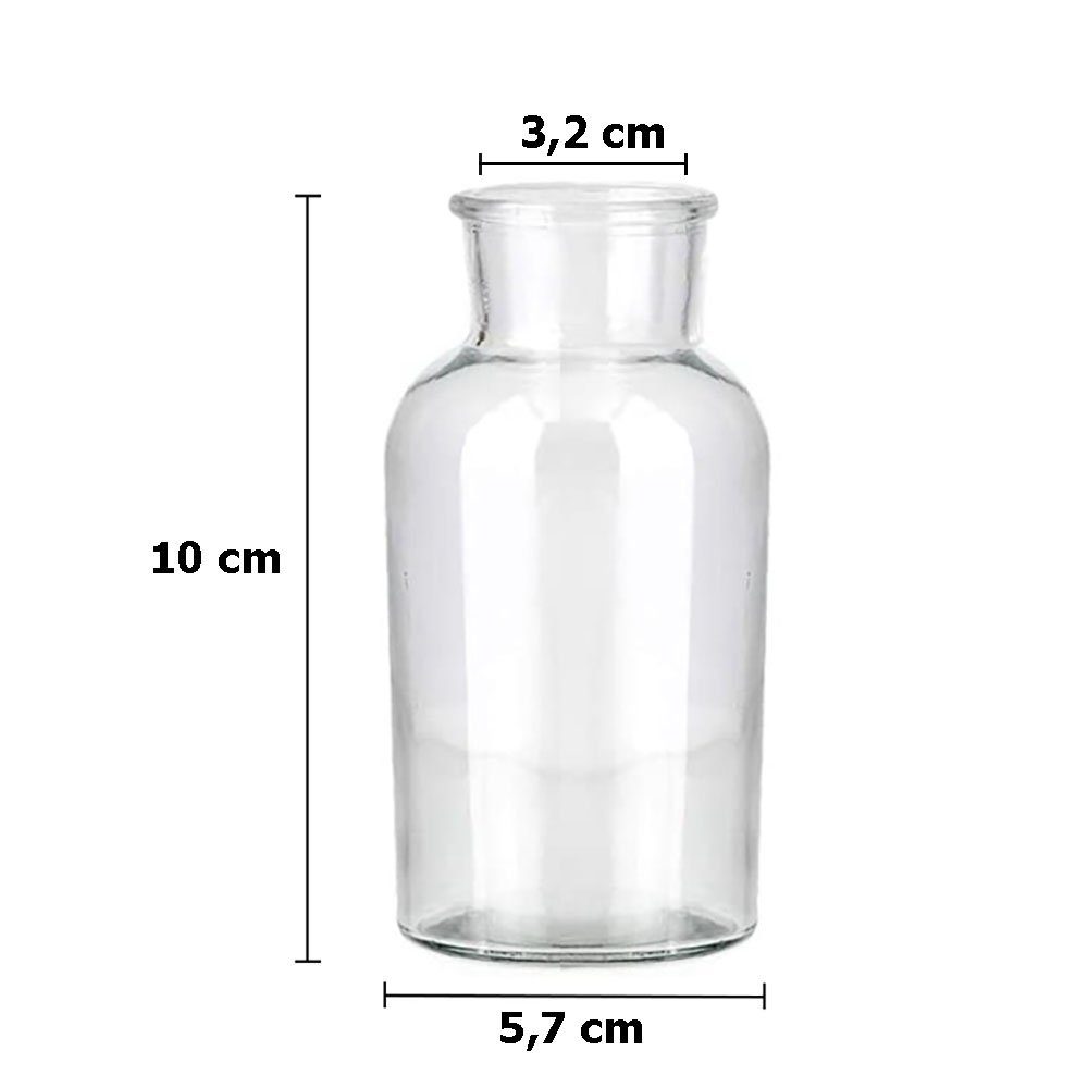 mixed24 Dekovase 12x mini runde Glasvasen Blumenvase Tischdekoration Hochze günstig online kaufen
