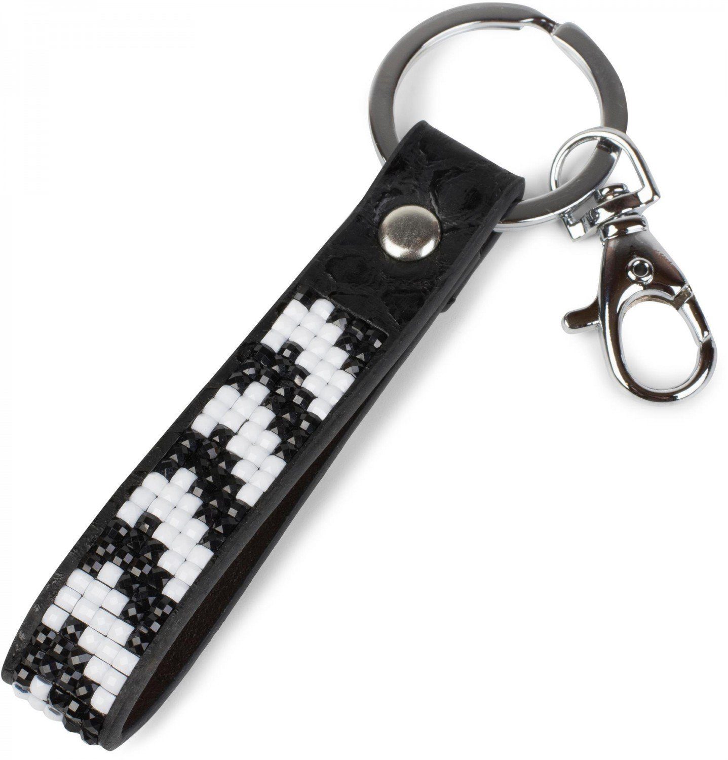 styleBREAKER Schlüsselanhänger (1-tlg), Schlüsselanhänger mit Steinen im Tetris Look Schwarz