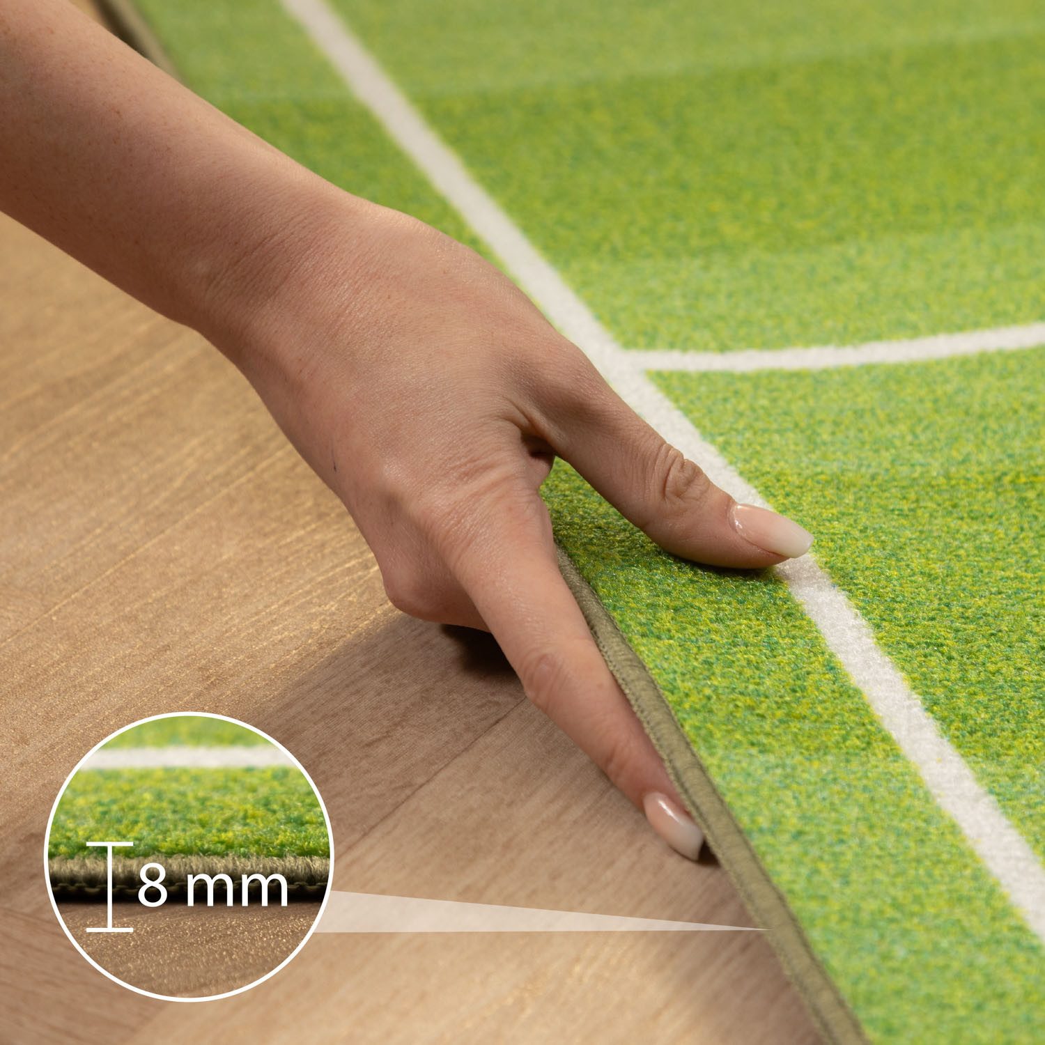 SIMPEX24 Teppich Fußballstadion, Rechteckig, Höhe: 7 mm, Kinderteppich Fußballstadion Teppich Kinderzimmer Rutschfest Waschbar