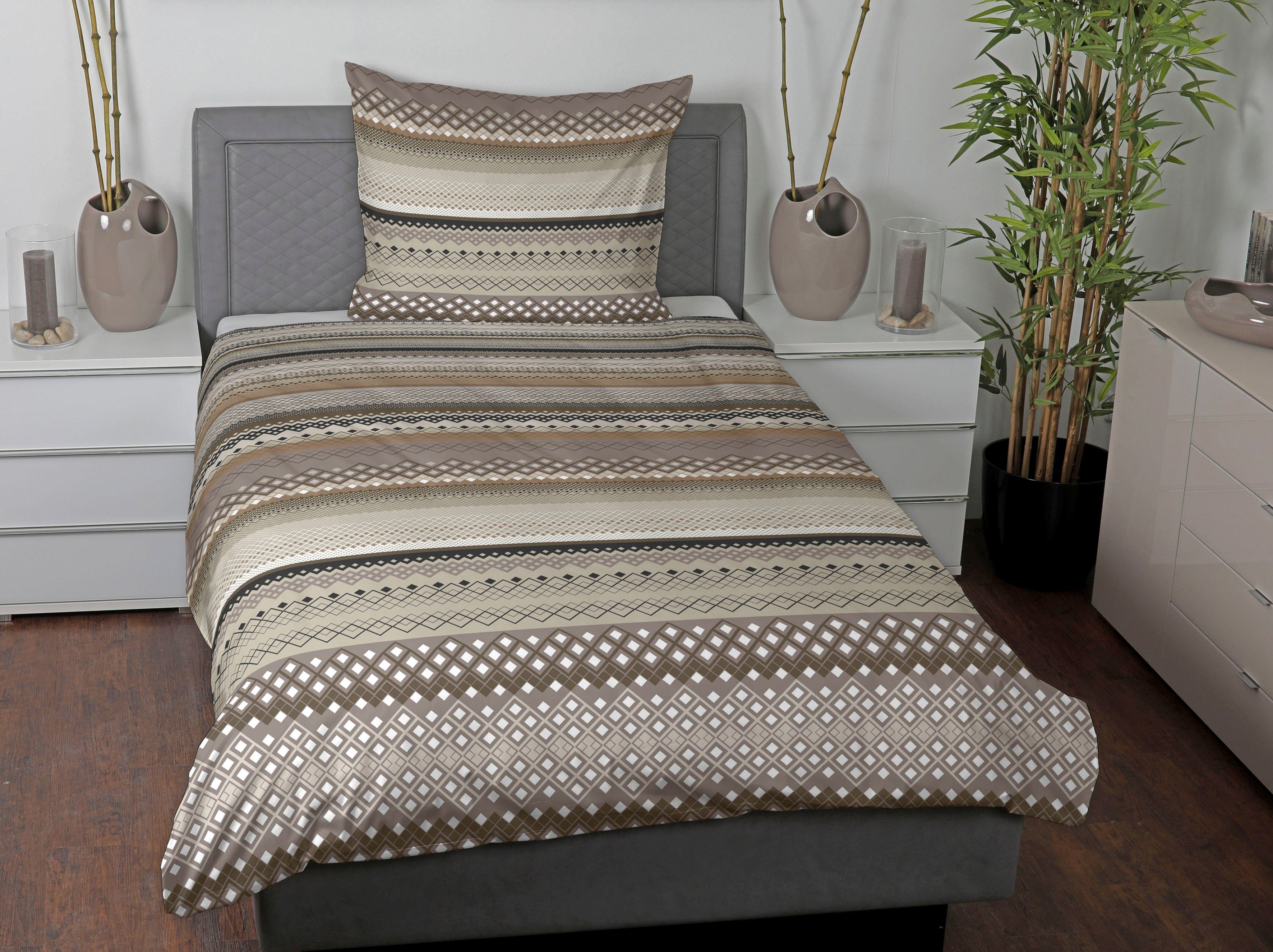 CASATEX Bettwäsche Alfredo, Biber, 2 teilig, günstig online kaufen