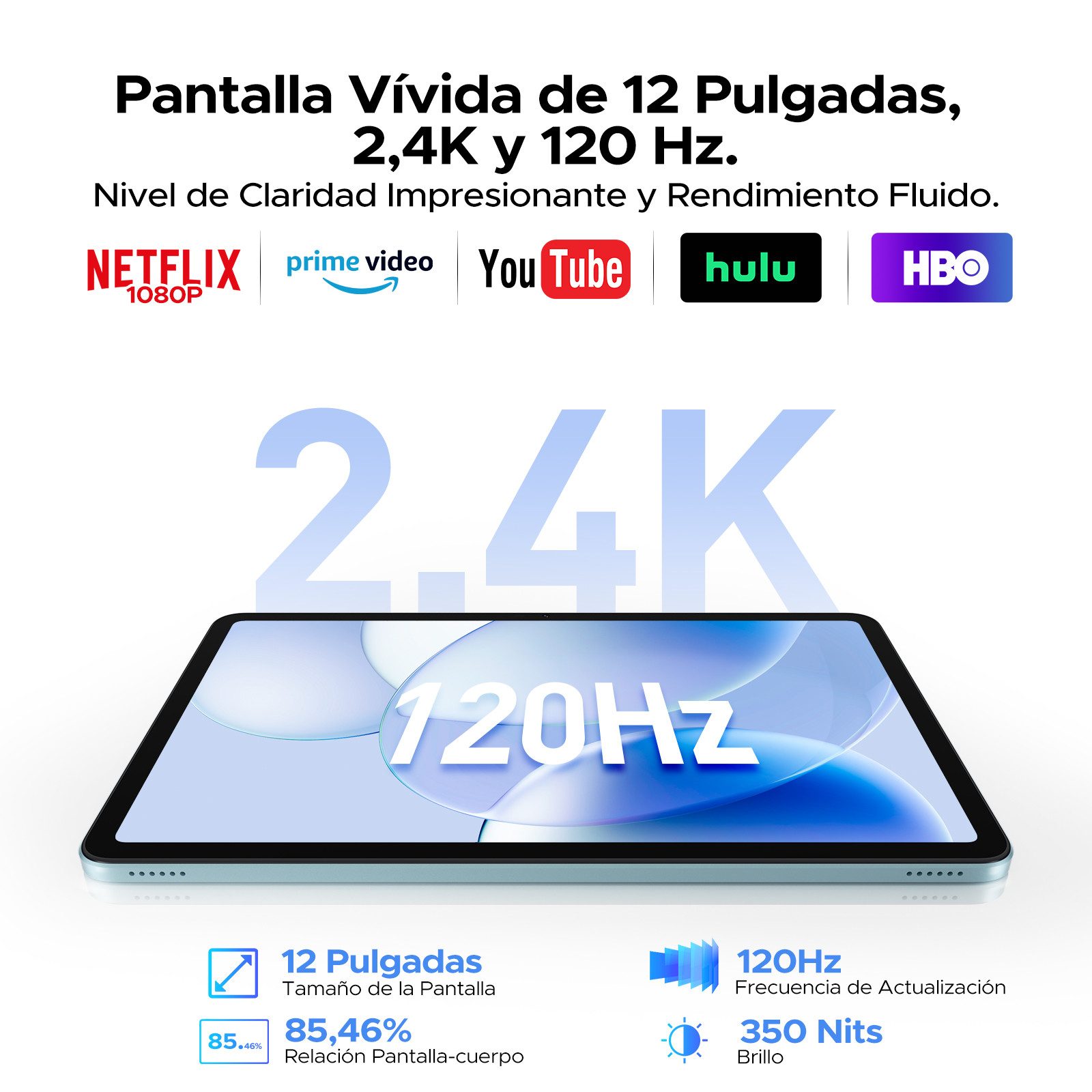 Aorlym AP12 Android 16 Tablet mit Tastatur, 12 zoll, 2.4K 120Hz, 10000mAh/18W Tablet (12", 128 GB, Android 16, WiFi, 48GB RAM(8+ 40GB erweitert)+128GB ROM, Gemini AI, 5G WiFi, Face ID/GPS)