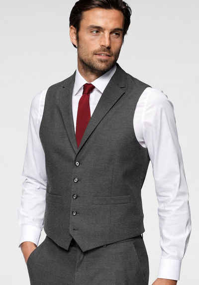 Grau slim weste mit anzug fit Herren Anzug