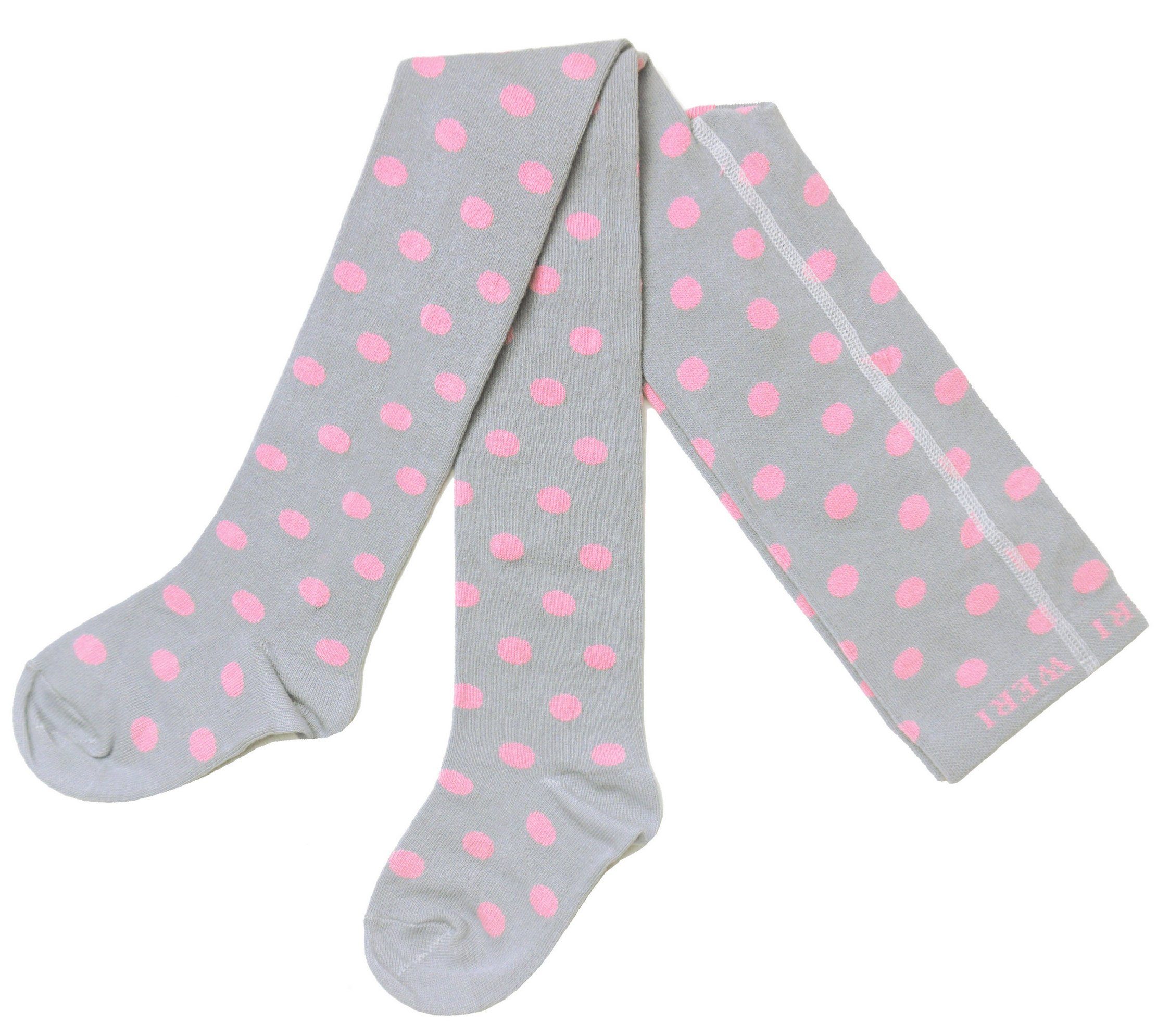 Strickstrumpfhose Kinderstrumpfhosen für Mädchen >>Kleine Punkte<< aus Baumwolle