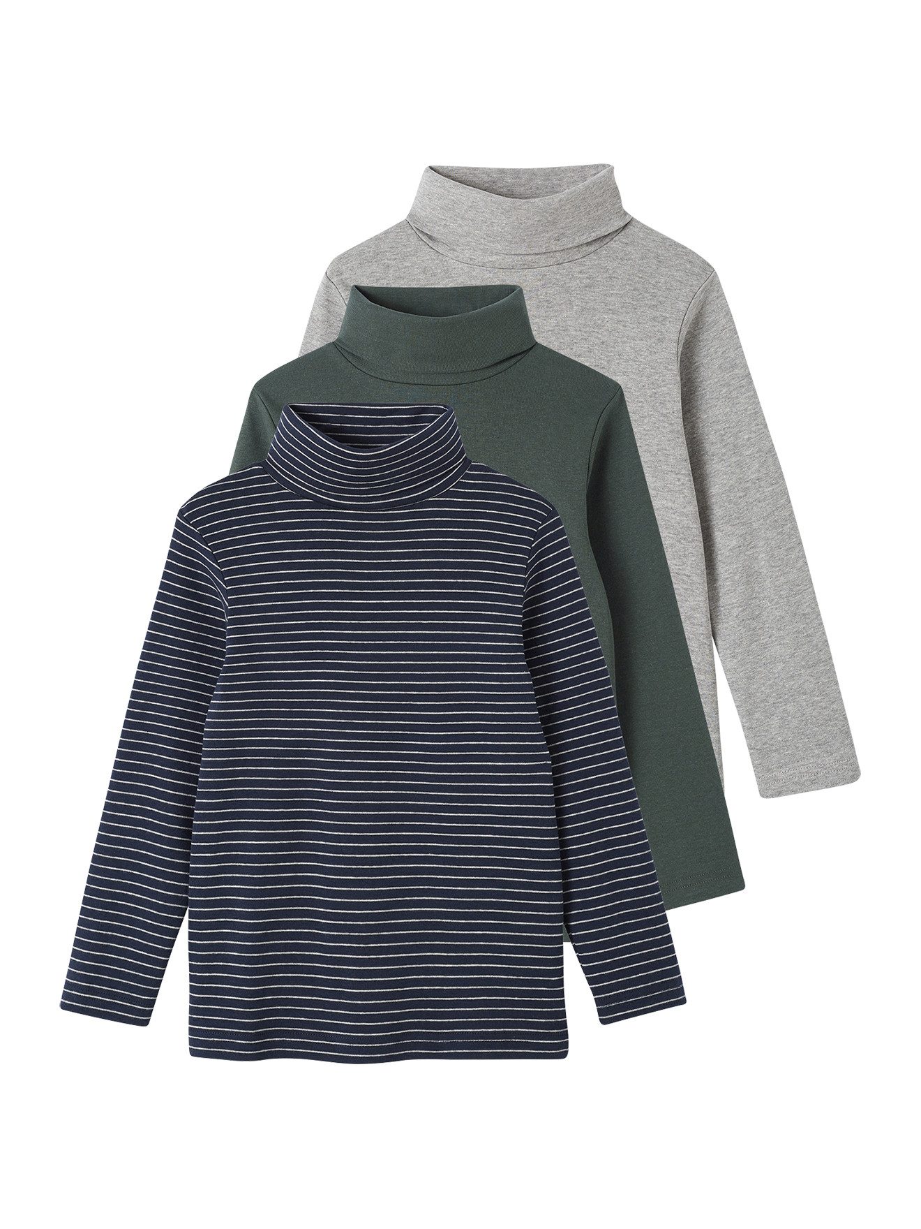 vertbaudet Rollkragenshirt Jungen Rollkragen-Shirts 3er-Pack