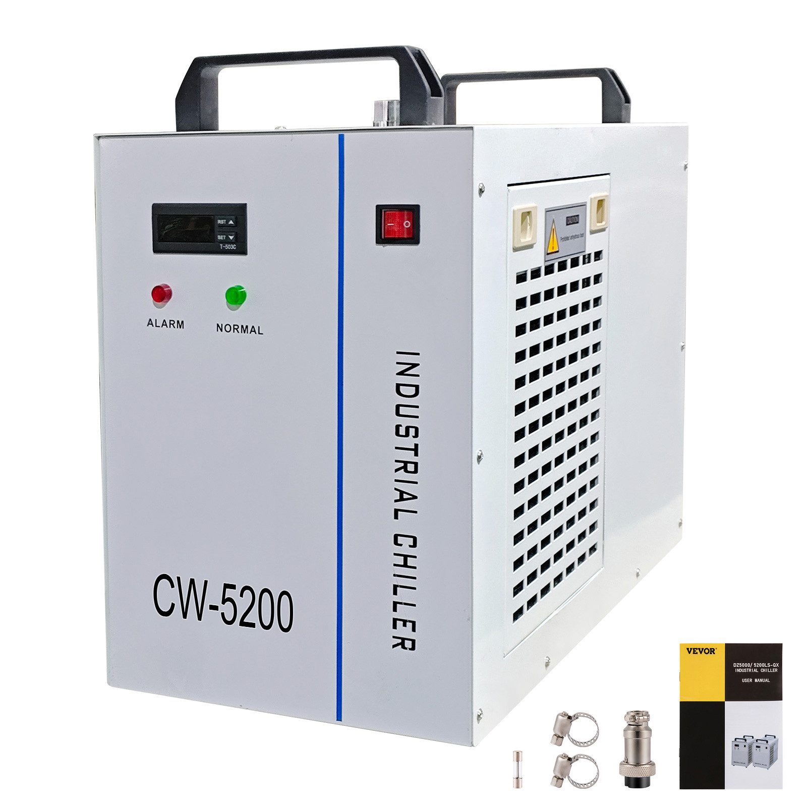 VEVOR Wasserkühlung Industrieller Wasserkühler CW-5200DG CO2 LaserRohrkühler 6L zum Kühlen