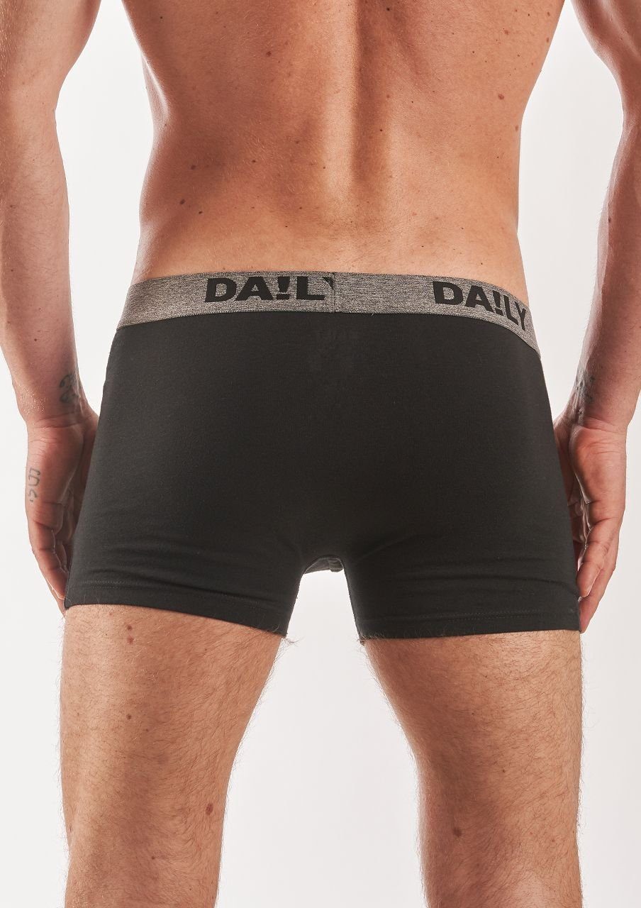 DA!LY UNDERWEAR Boxer (10-St) (Daily2) Trunks Basic Stretch mit Schwarz/Weiß Retro Boxershorts