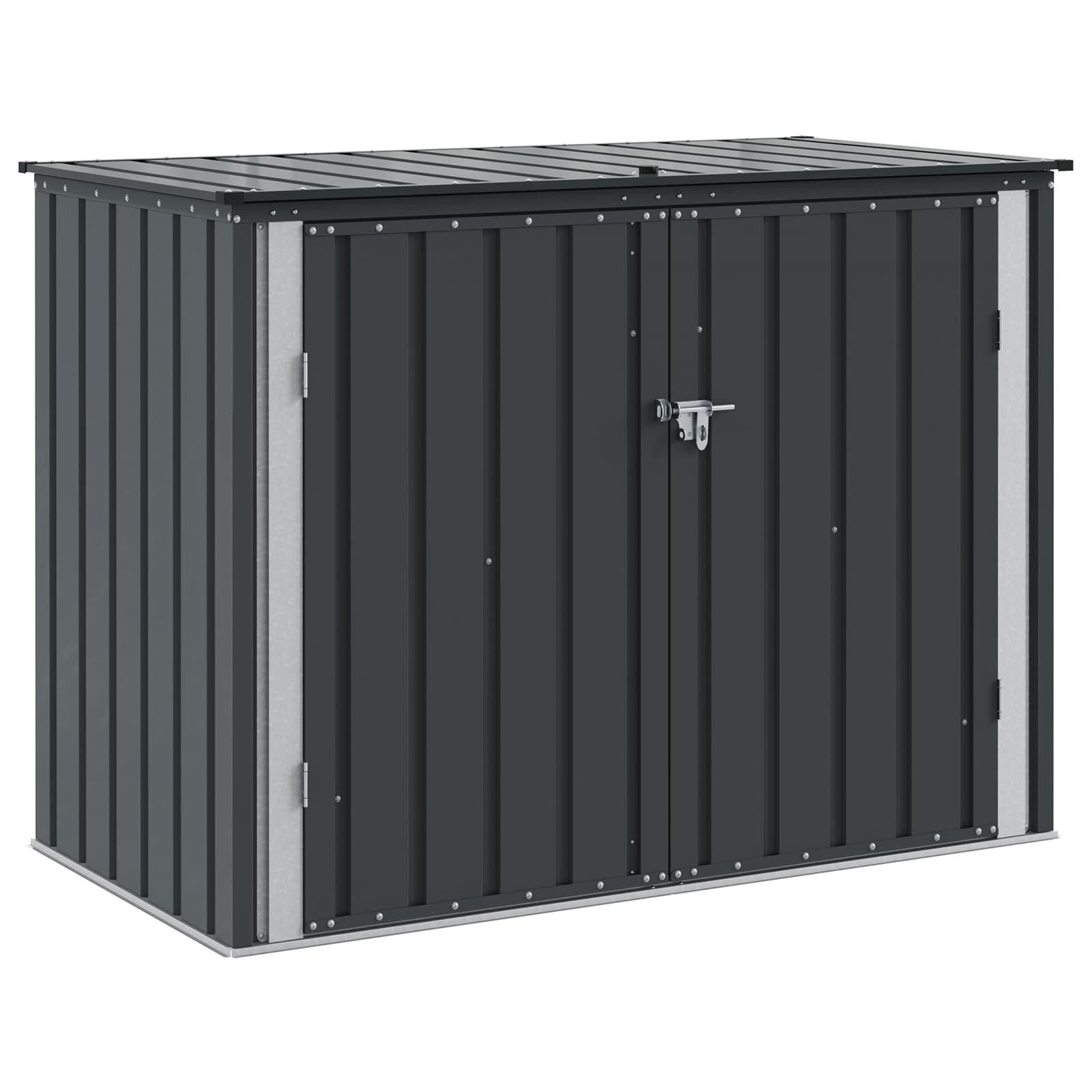 vidaXL Gartenhaus Gartenlagerbox Schwarz 151,5 x 82 x 110,5 cm Stahl günstig online kaufen