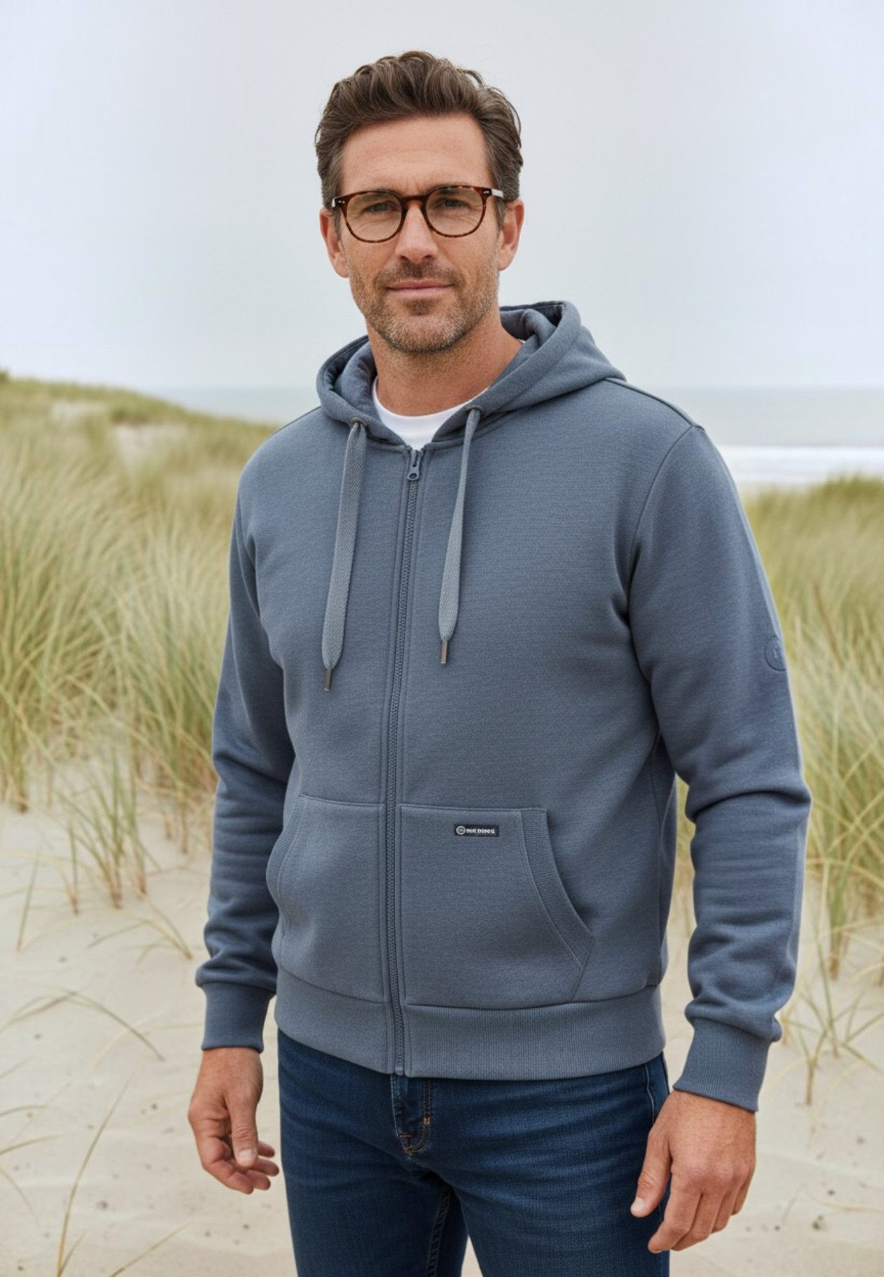salzhaut Sweatjacke BREKER Herren normale Passform komfortabler Fit, nordisch klar – entspannter Look mit Haltung