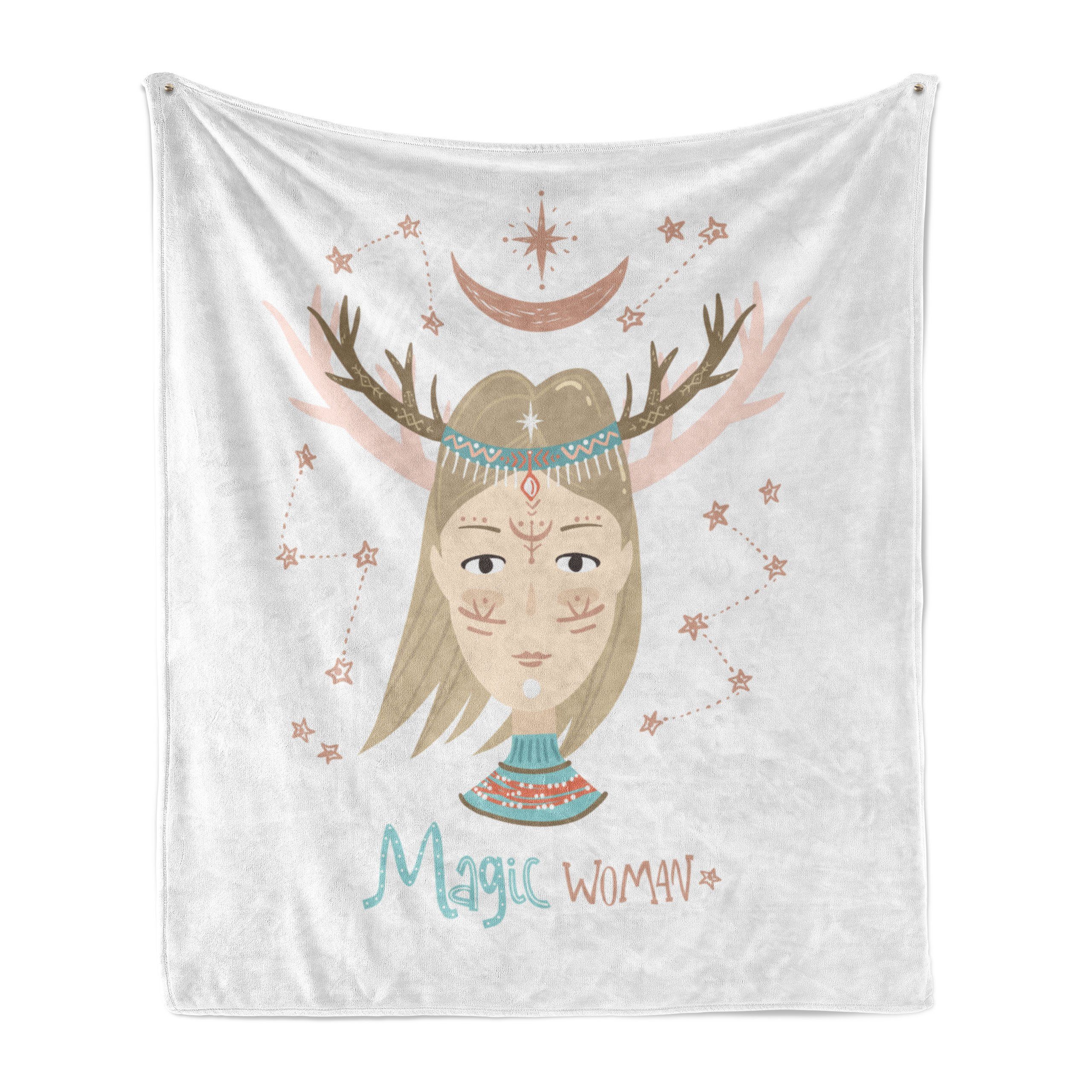 den Magic für Moon Gemütlicher Hörner Außenbereich, und Innen- Plüsch Abakuhaus, Wohndecke Elk magic Woman