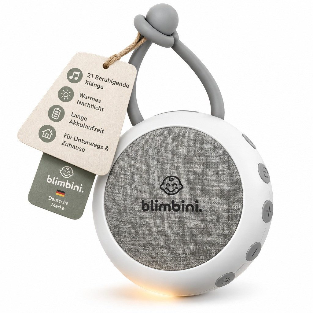 blimbini® blimbini® Einschlafhilfe, White Noise Machine für Babys & Erwachsene Einschlaf- und Durchschlafhilfe (tragbar für unterwegs, …