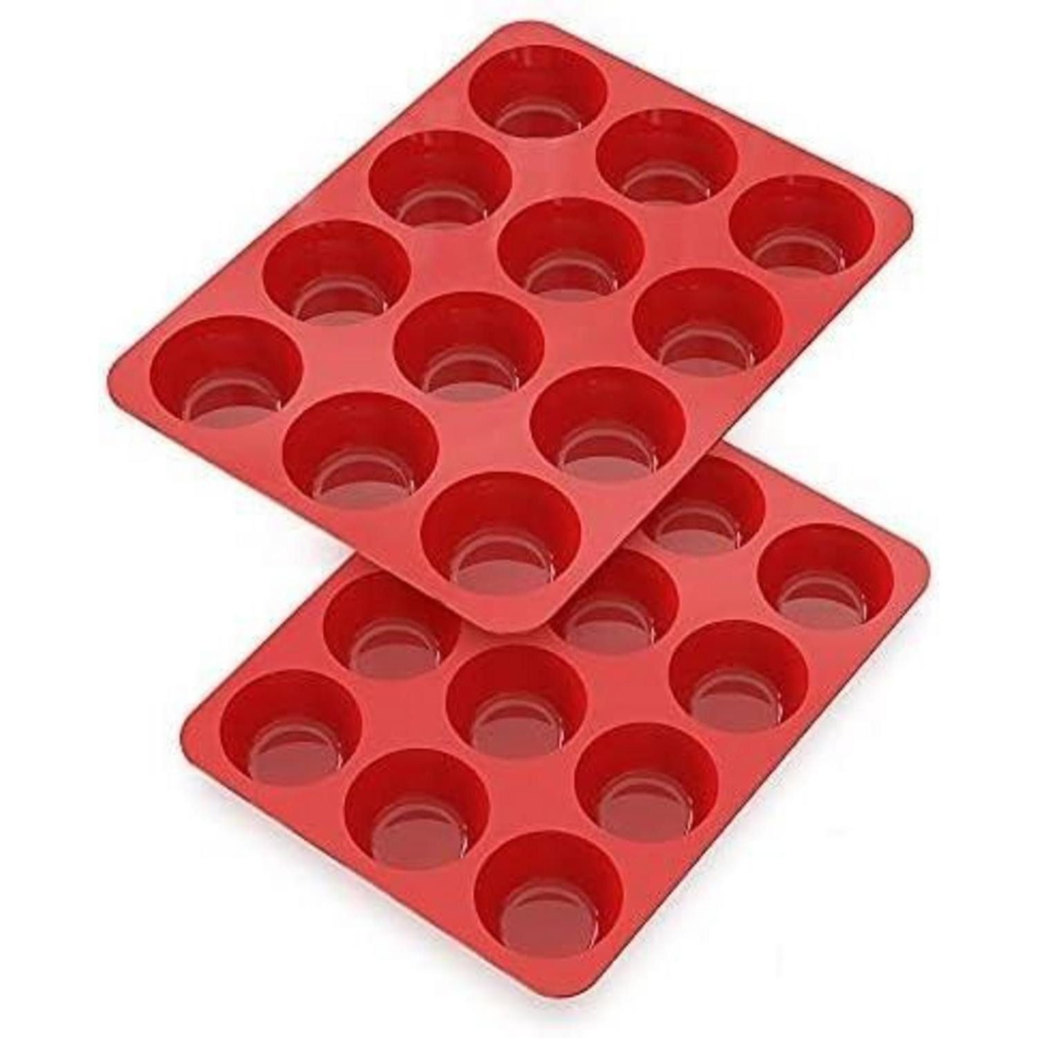 LuxusKollektion Muffinform Muffinform Silikon für 12 Muffins - 2 Stück Cupcake Backform Antihaft