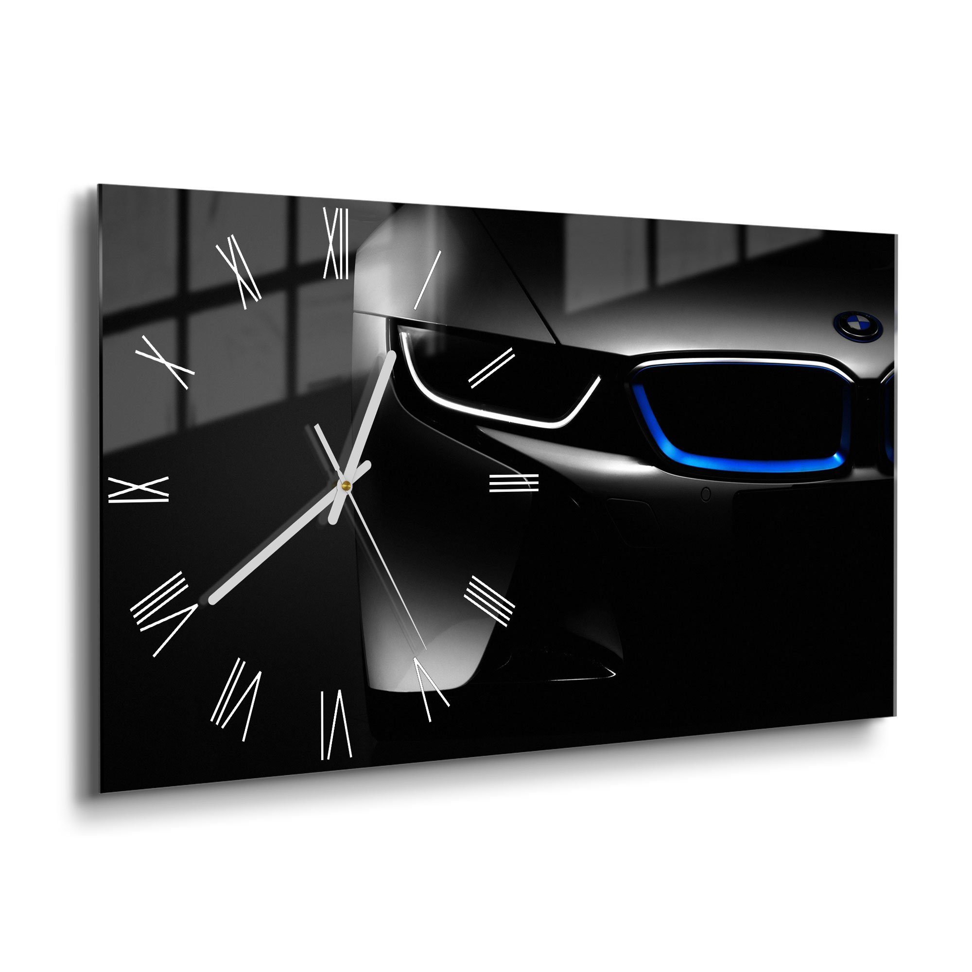 DEQORI Wanduhr 'BMW i8 Frontalaufnahme' (Glas Glasuhr modern Wand Uhr Desig günstig online kaufen